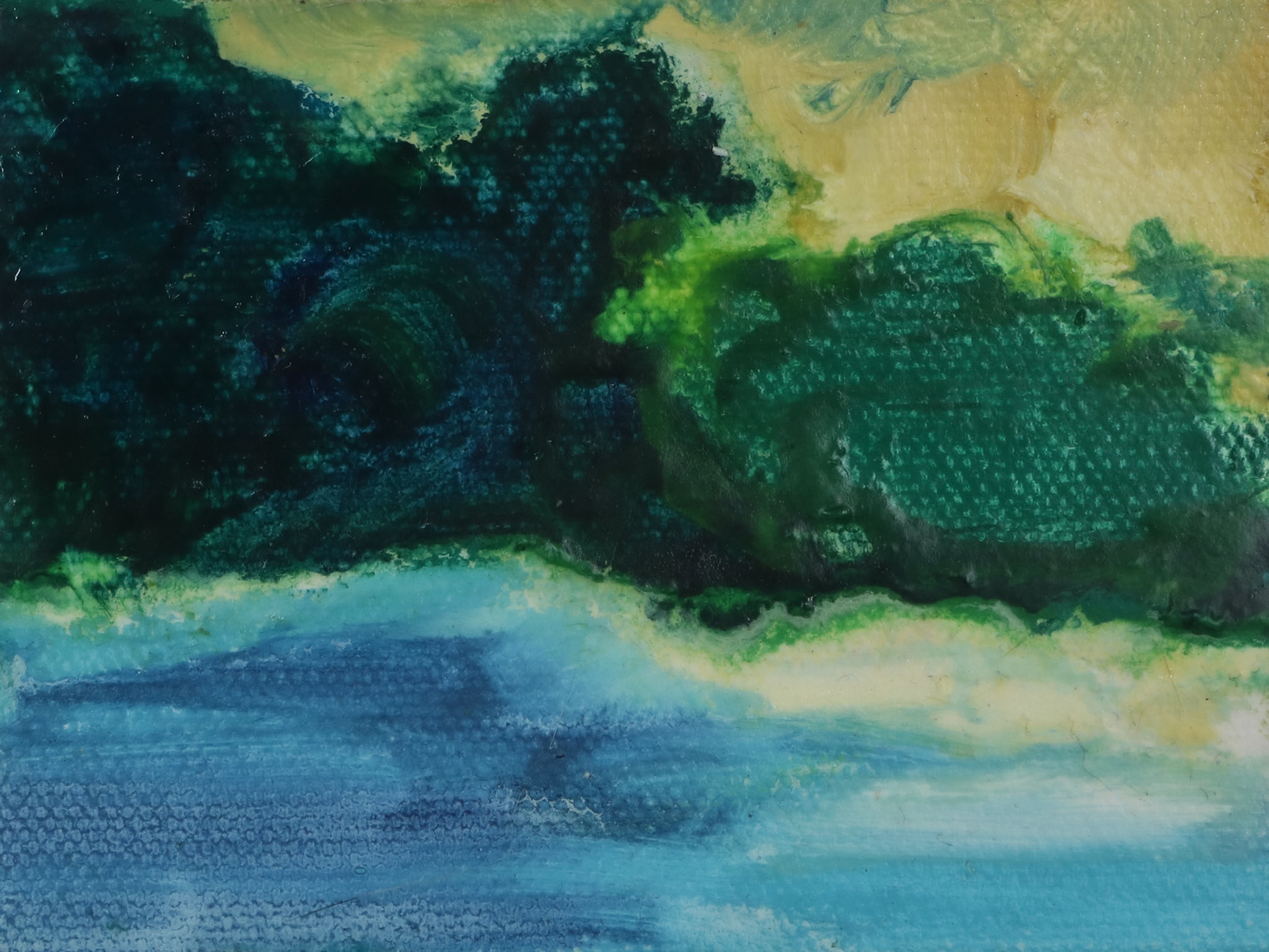 4' x 4" oil nd oil pstel on canvas