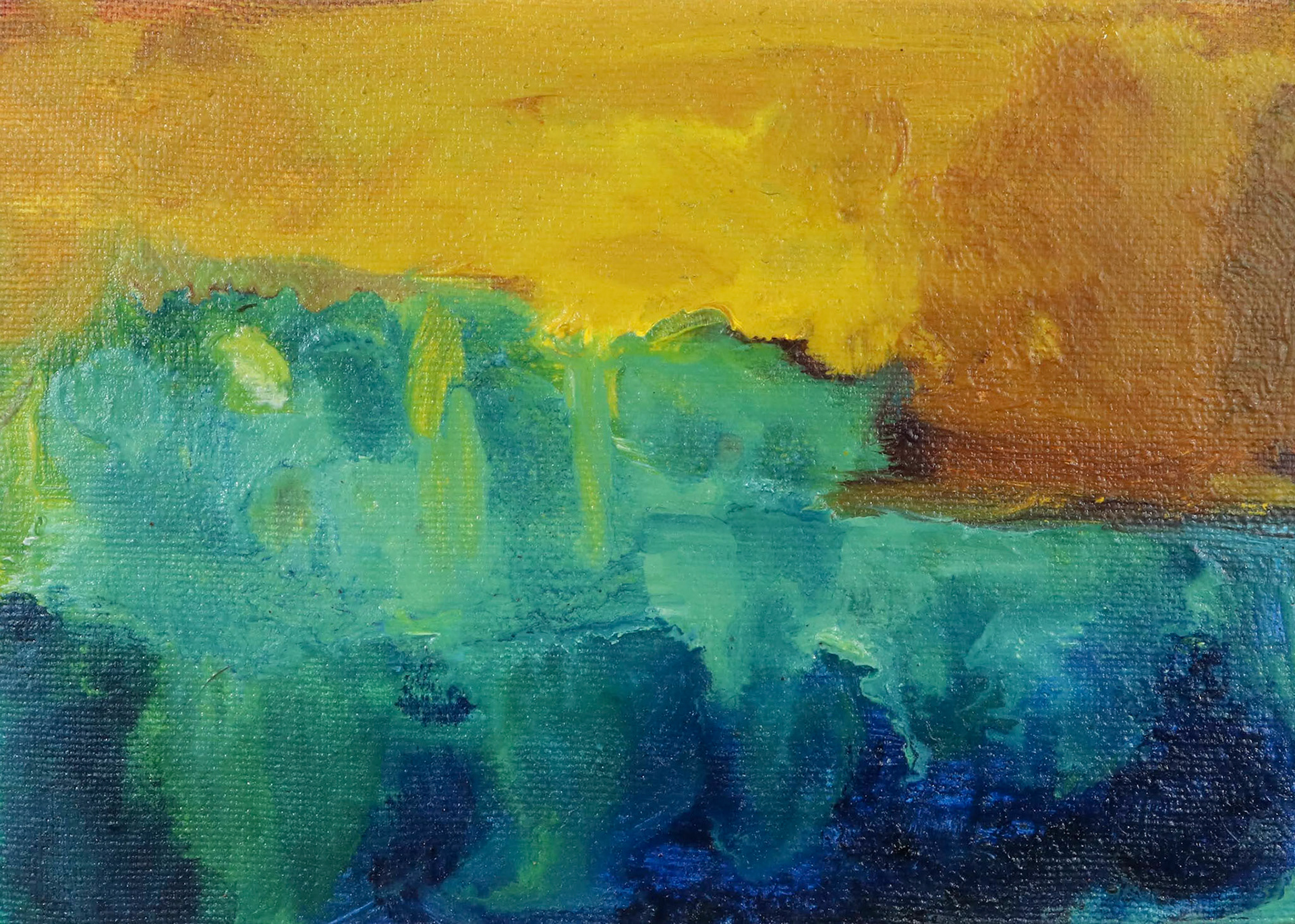 7" x 5" oil and oil pastel on canvas