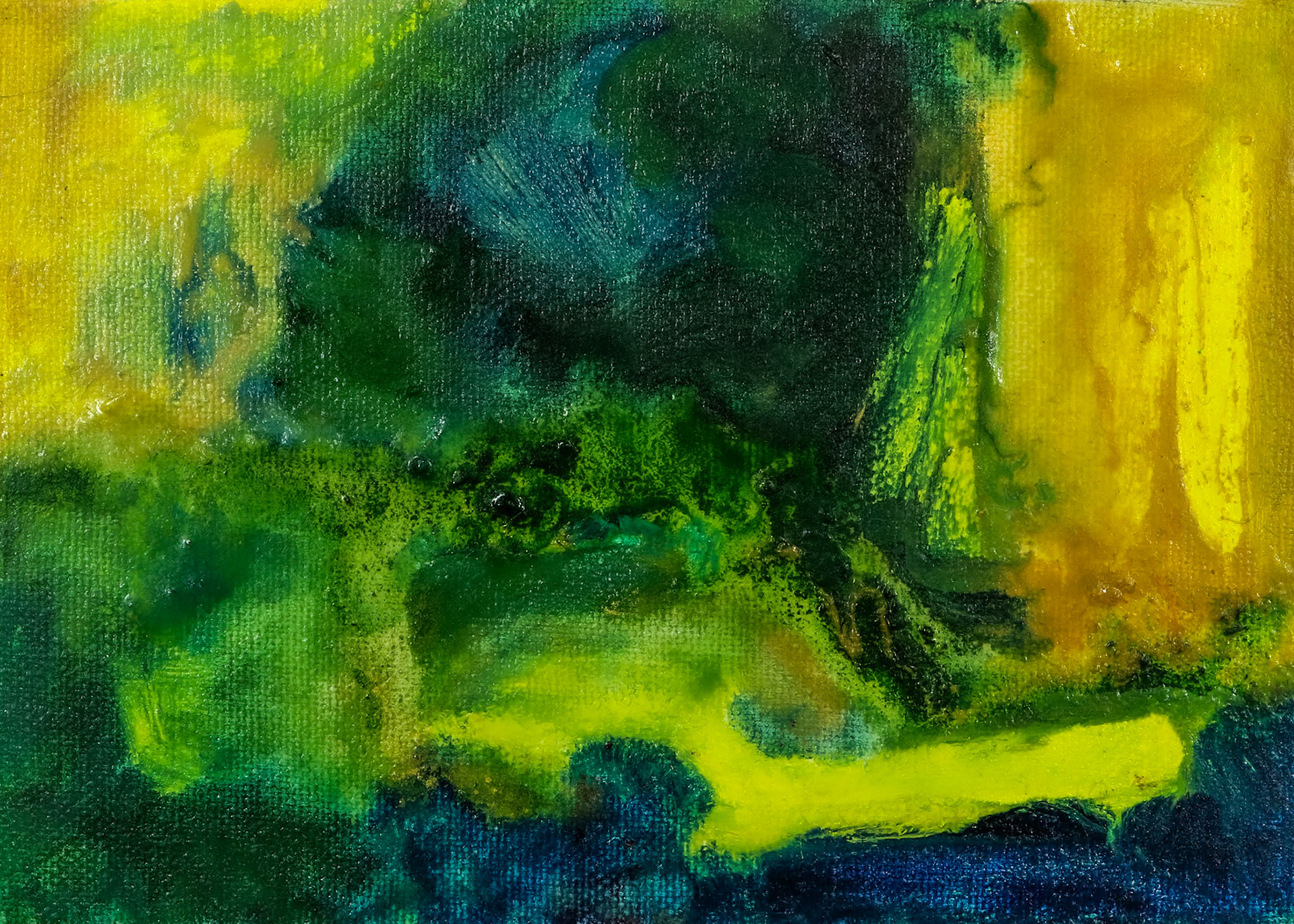 7" x 5" oil and oil pastel on canvas