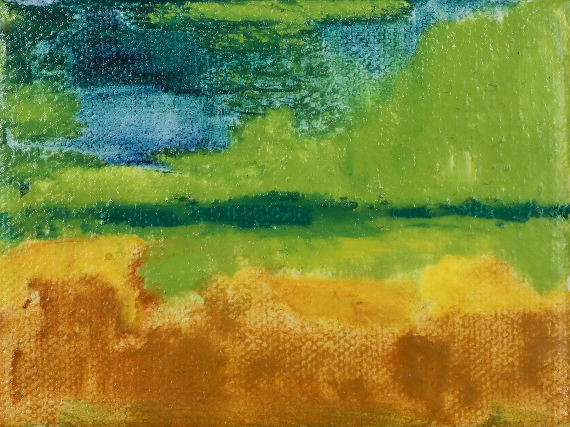 4' x 4" oil nd oil pstel on canvas