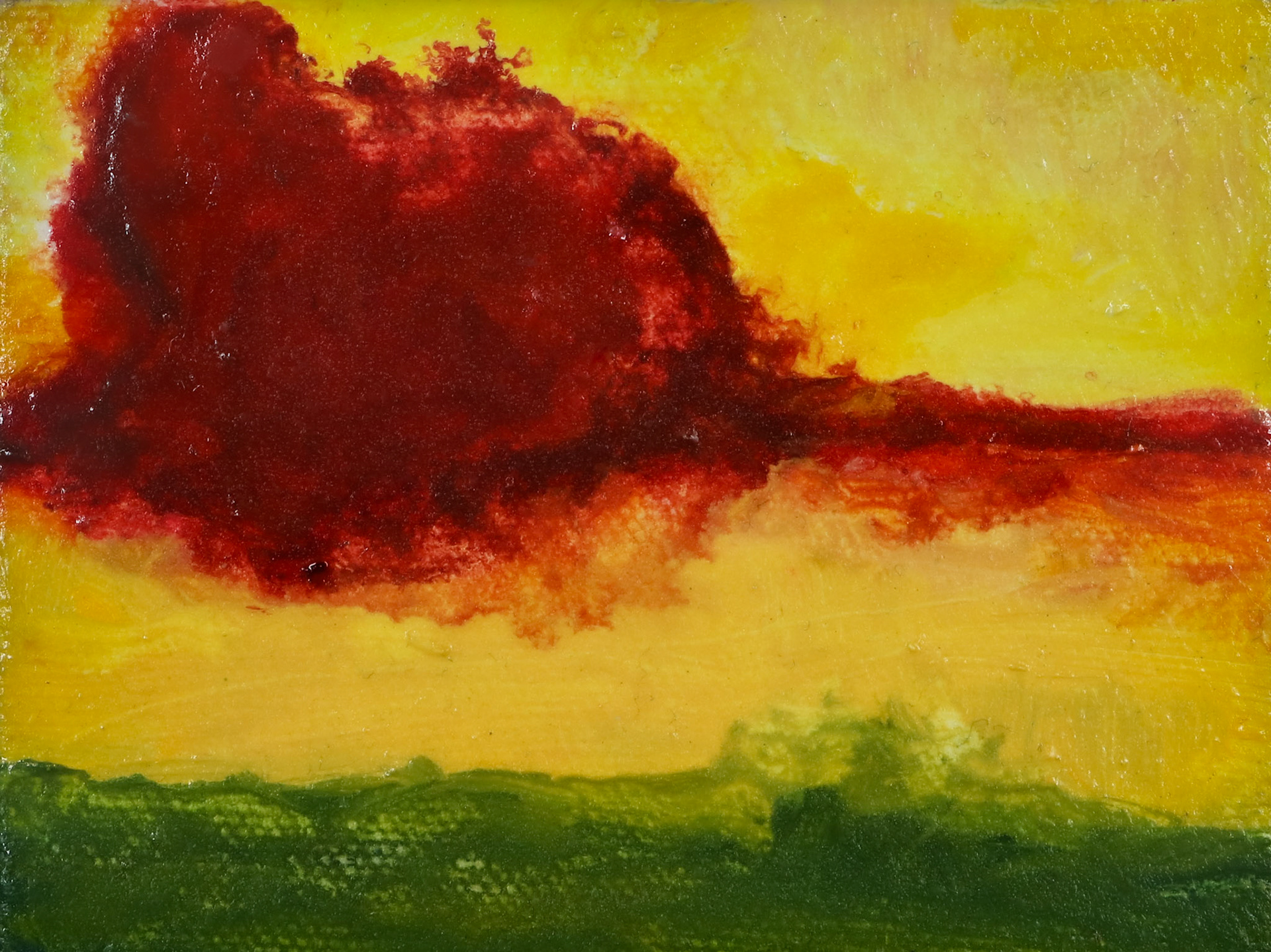 4' x 4" oil nd oil pstel on canvas