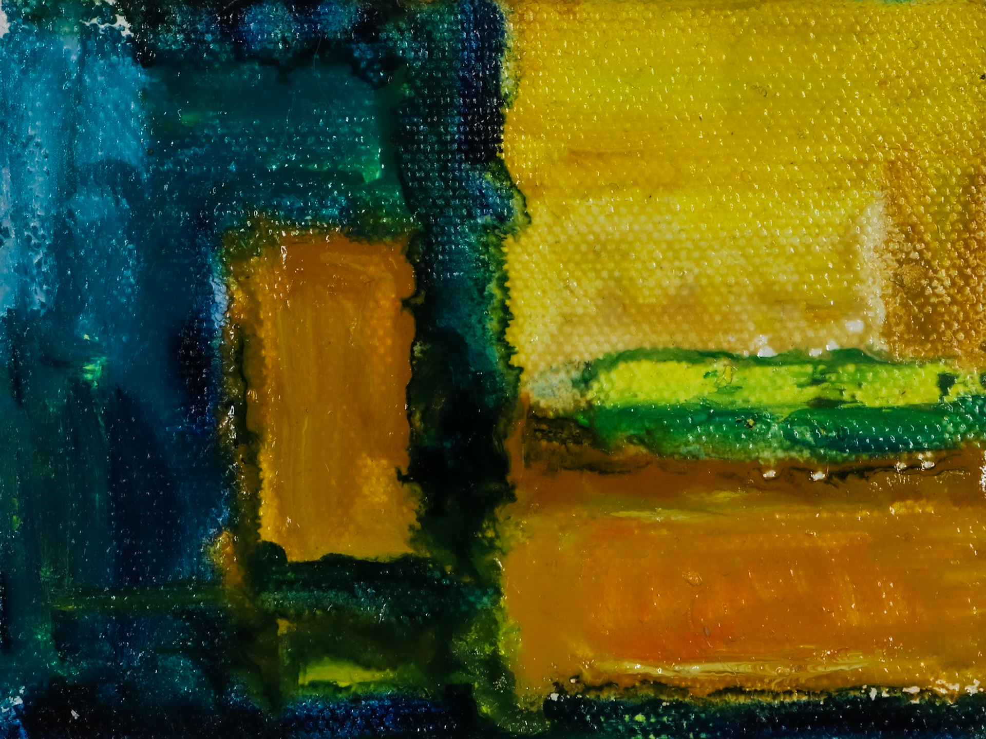 4' x 4" oil nd oil pstel on canvas