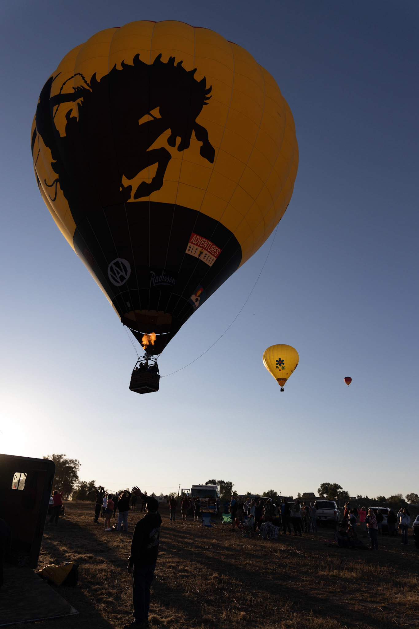 Chili Frijole Festival Hot Air Balloon launch in Pueblo, Colorado