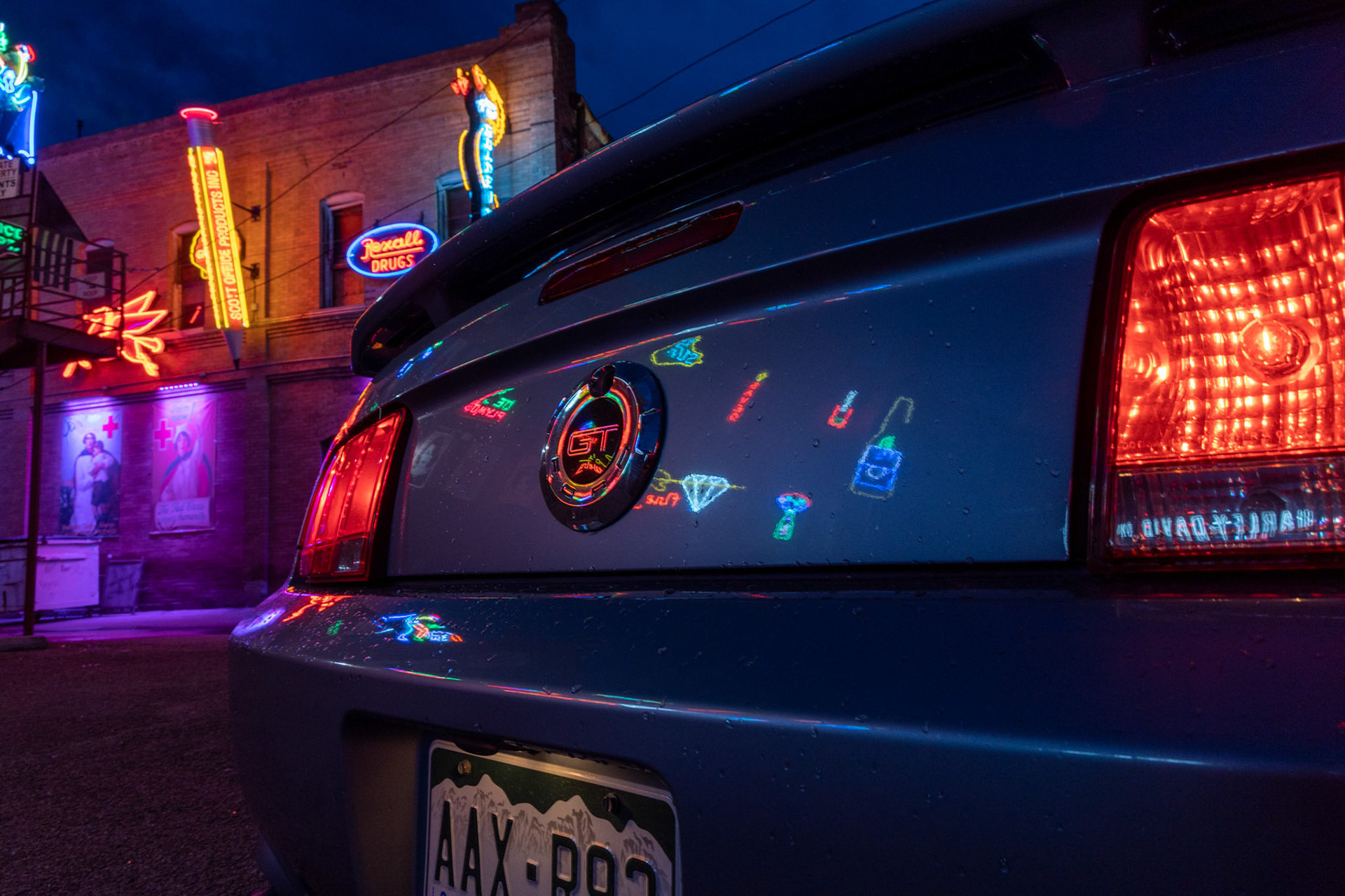 Downtown Night Life Pueblo, Colorado (Neon Alley)