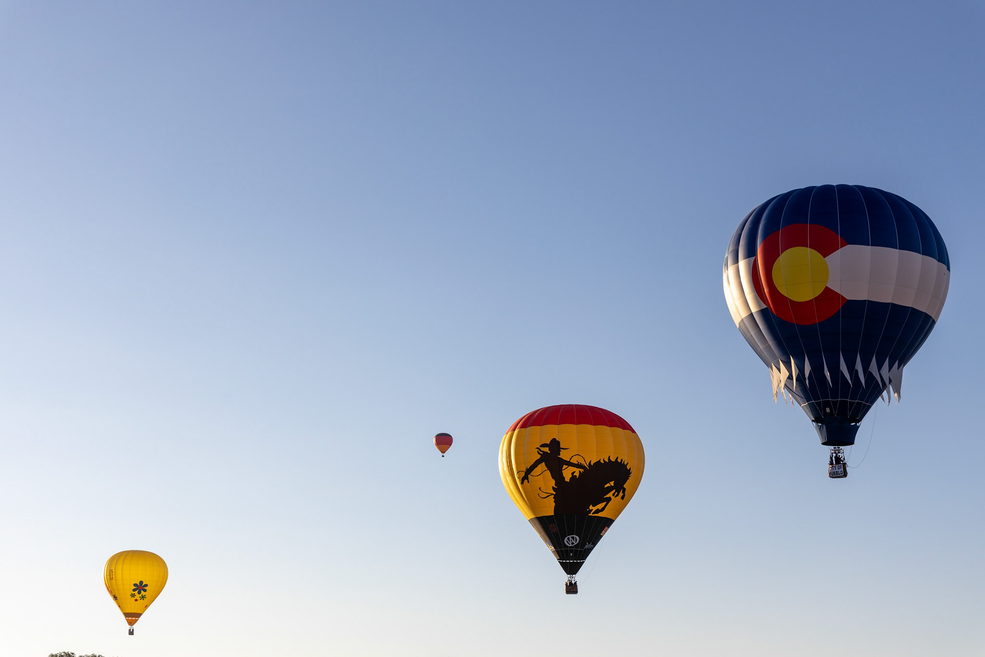Chili Frijole Festival Hot Air Balloon launch in Pueblo, Colorado