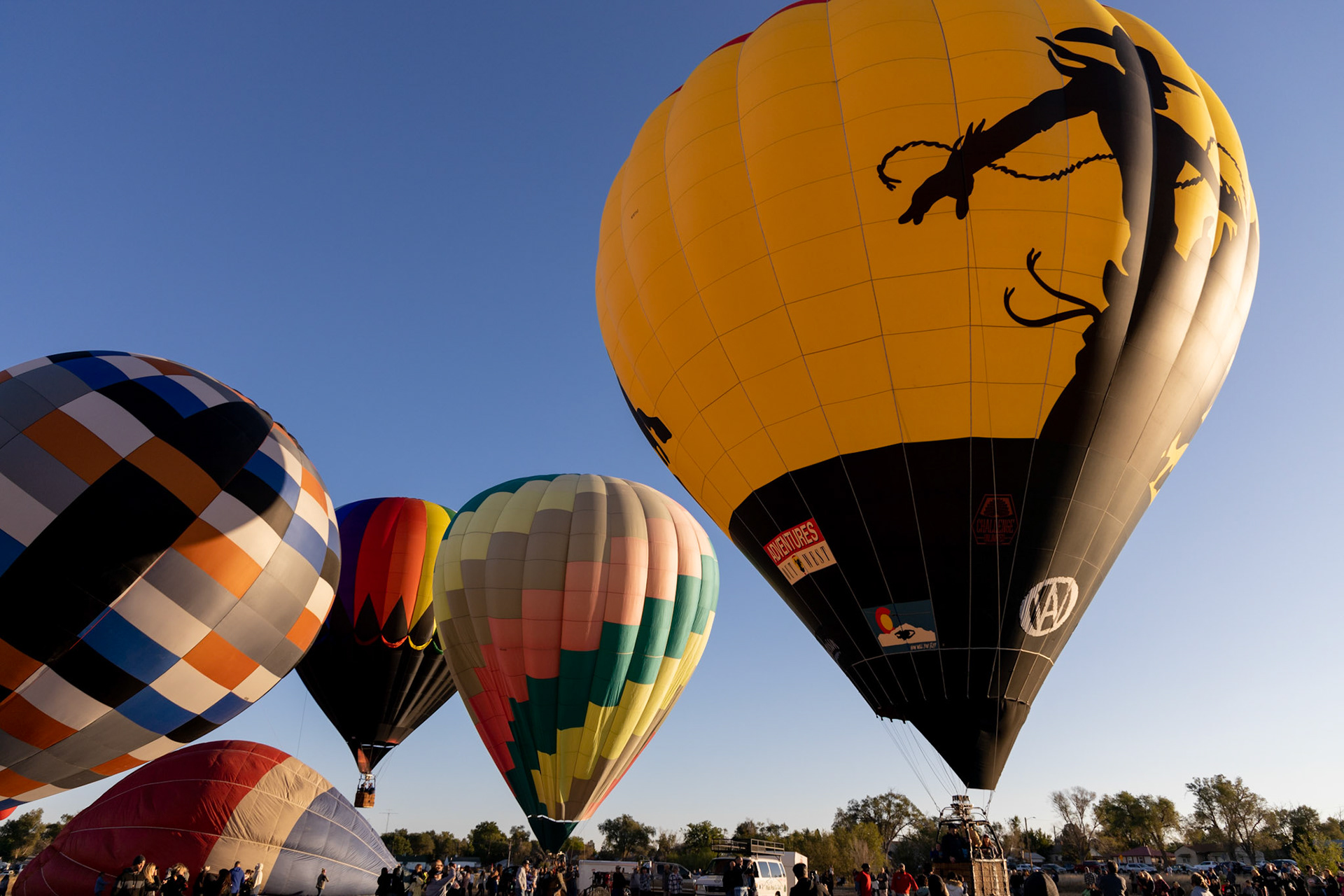 Chili Frijole Festival Hot Air Balloon launch in Pueblo, Colorado
