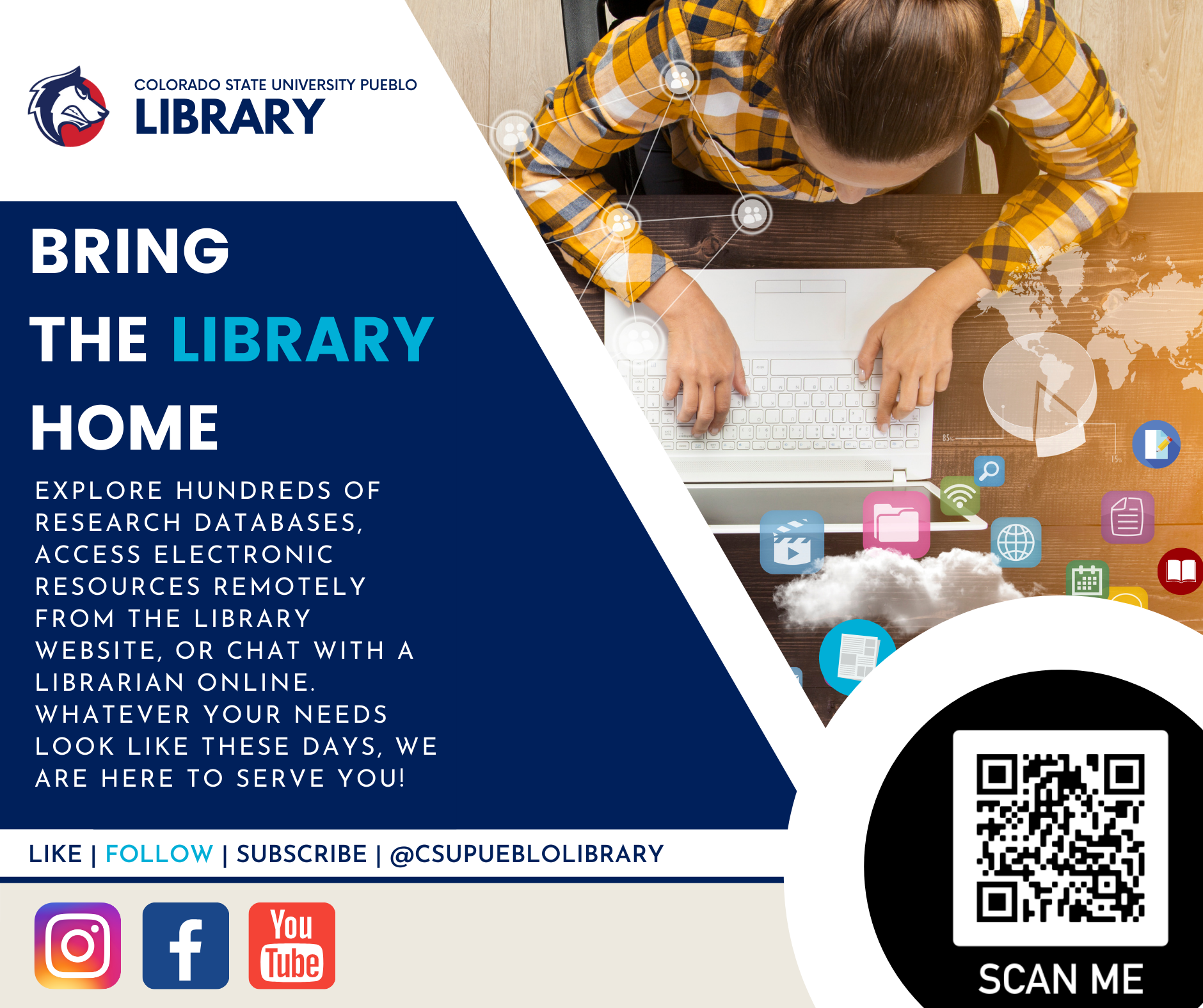 CSU Pueblo Library advertisment for Stduent ran newspaper