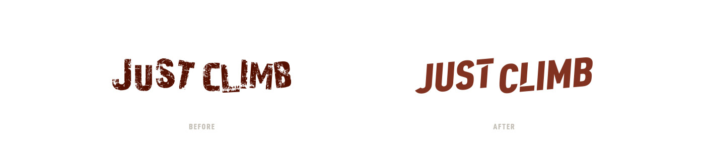 Hong Kong Just Climb logo before and after