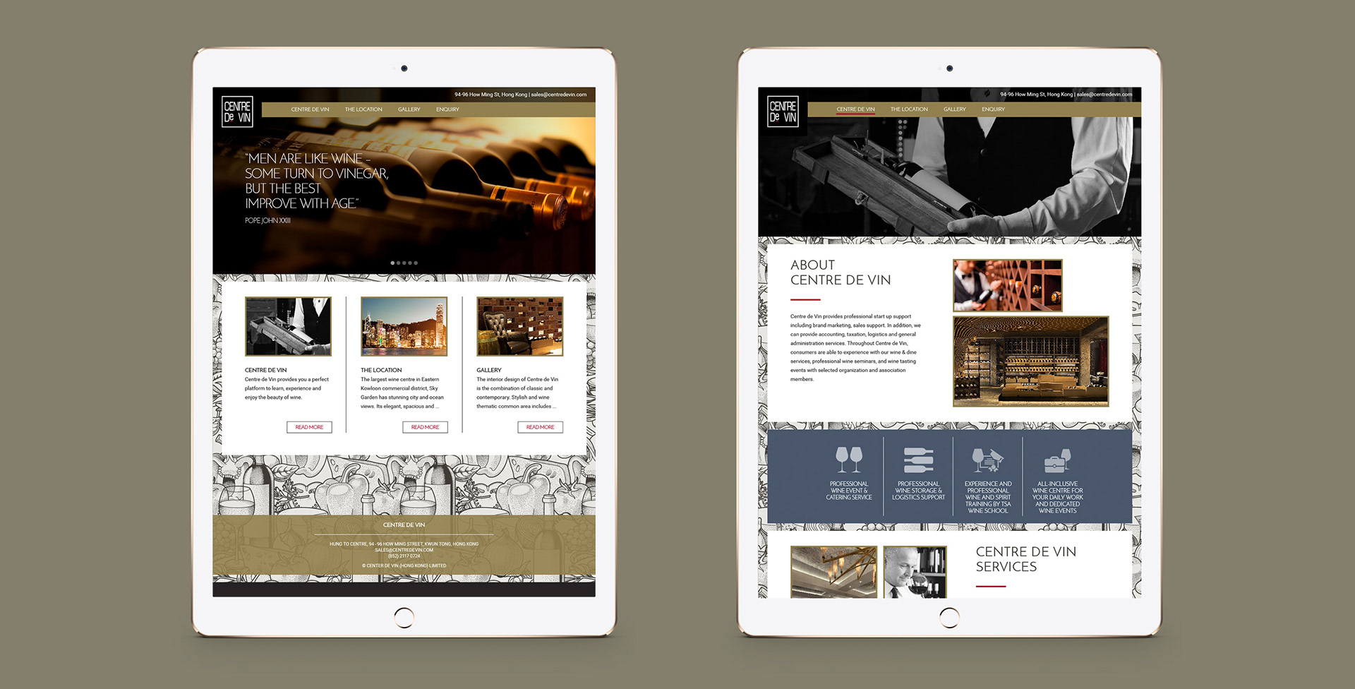 Centre de Vin - Website Design