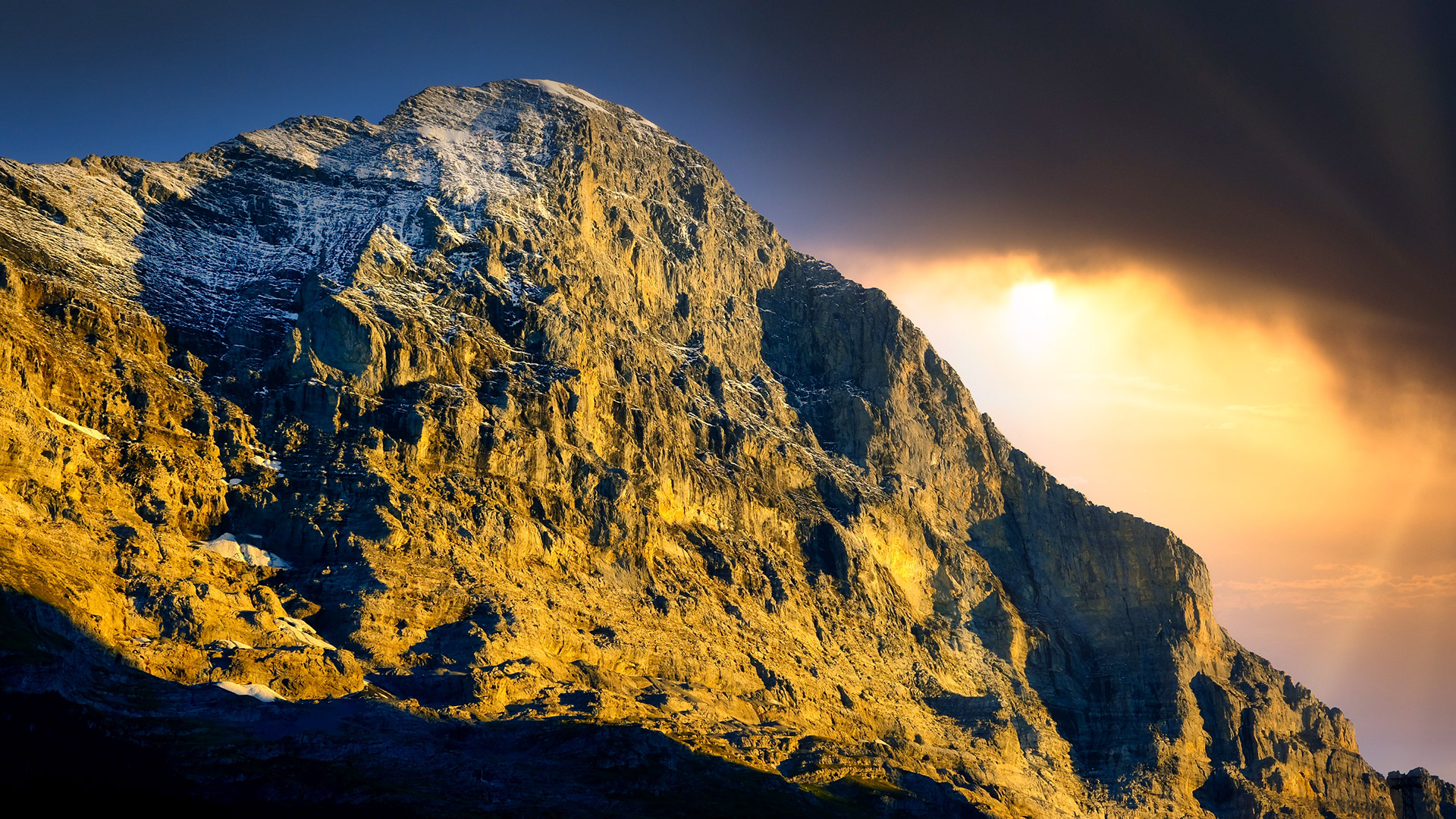 Eiger north face sunset
