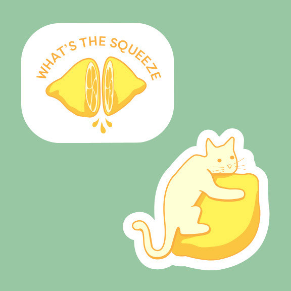 Lemon Stickers, Illustrator 
