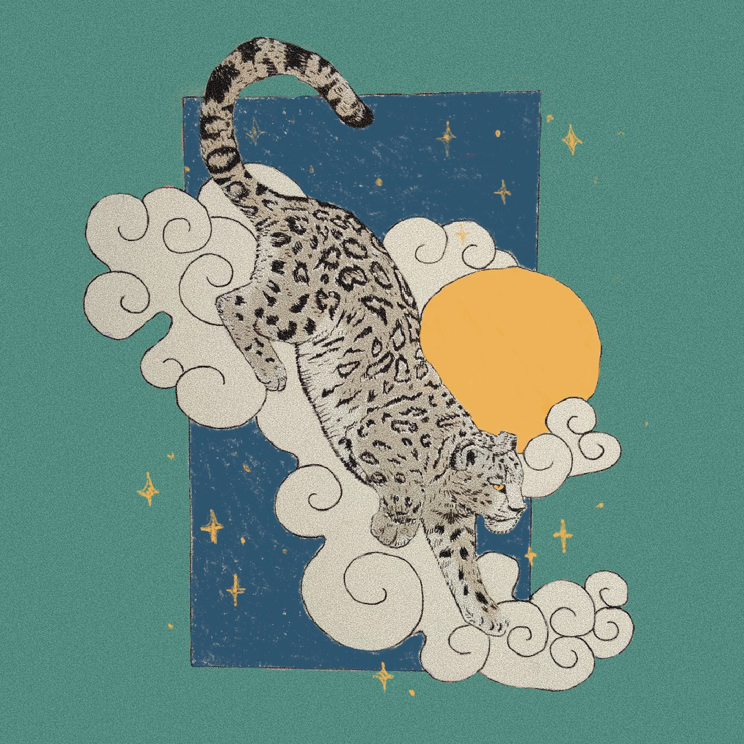 Snow Leopard, Analog/Procreate.