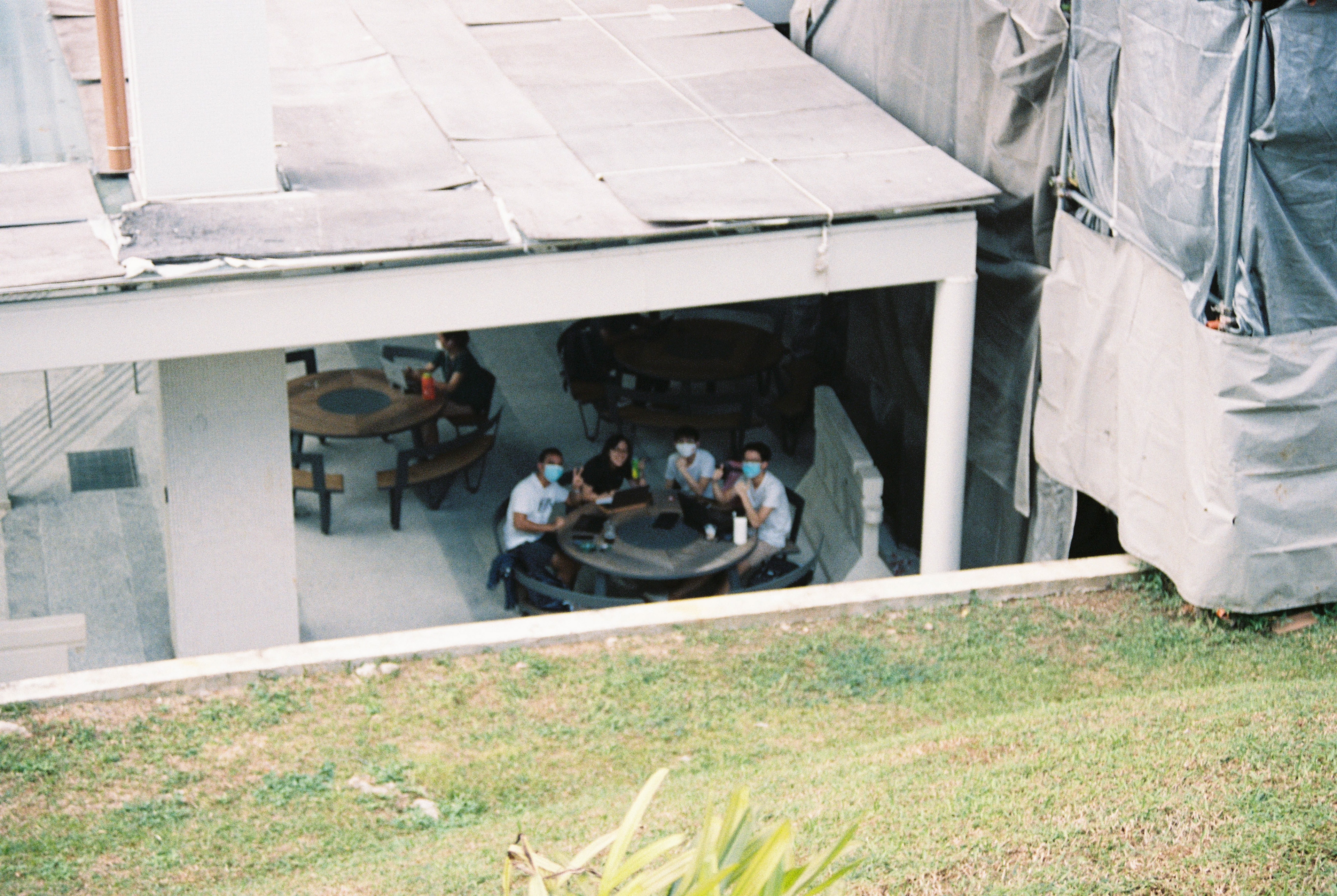 This random group of friends waved to us but I couldn't focus the camera in time for the shot (manual focus lens)
