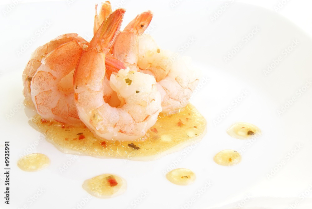 Shrimp in butter sauce