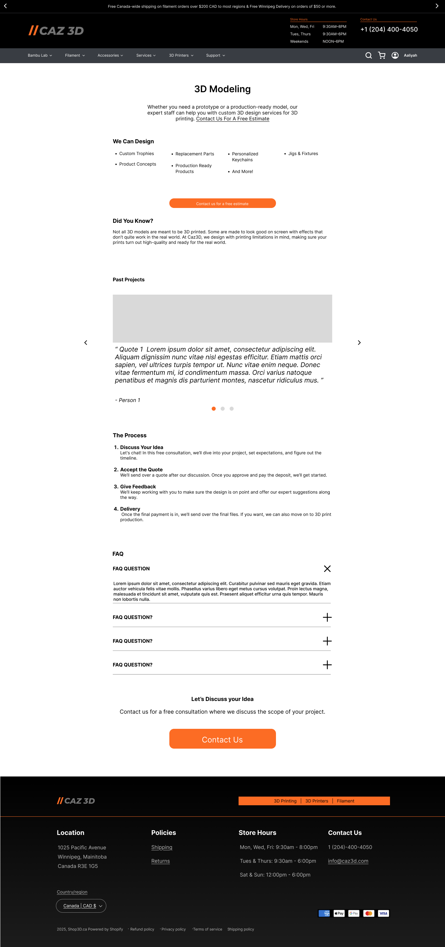 Wireframe 3D modeling Page