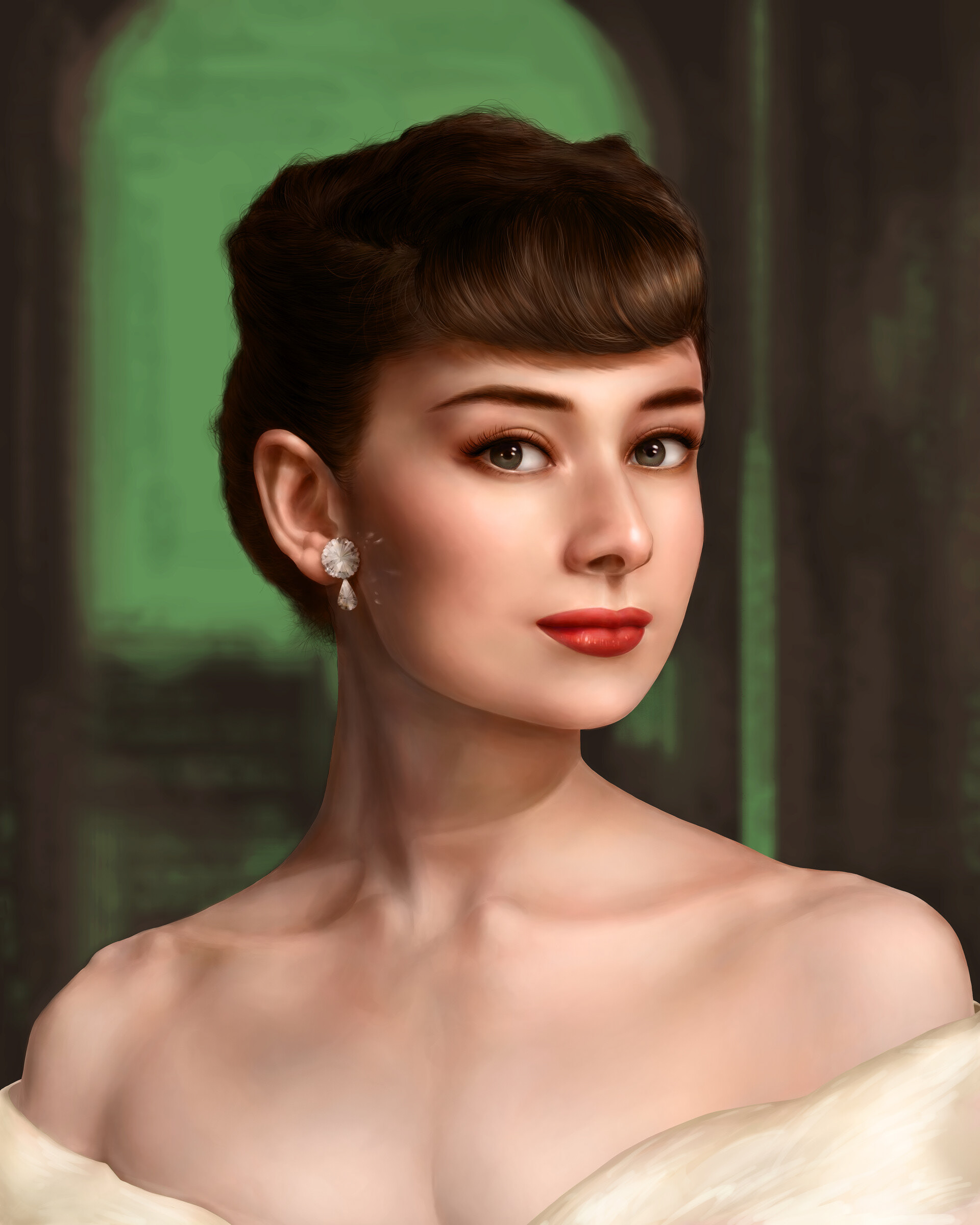 Audrey Hepburn - Portrait Painting: Final Colouring