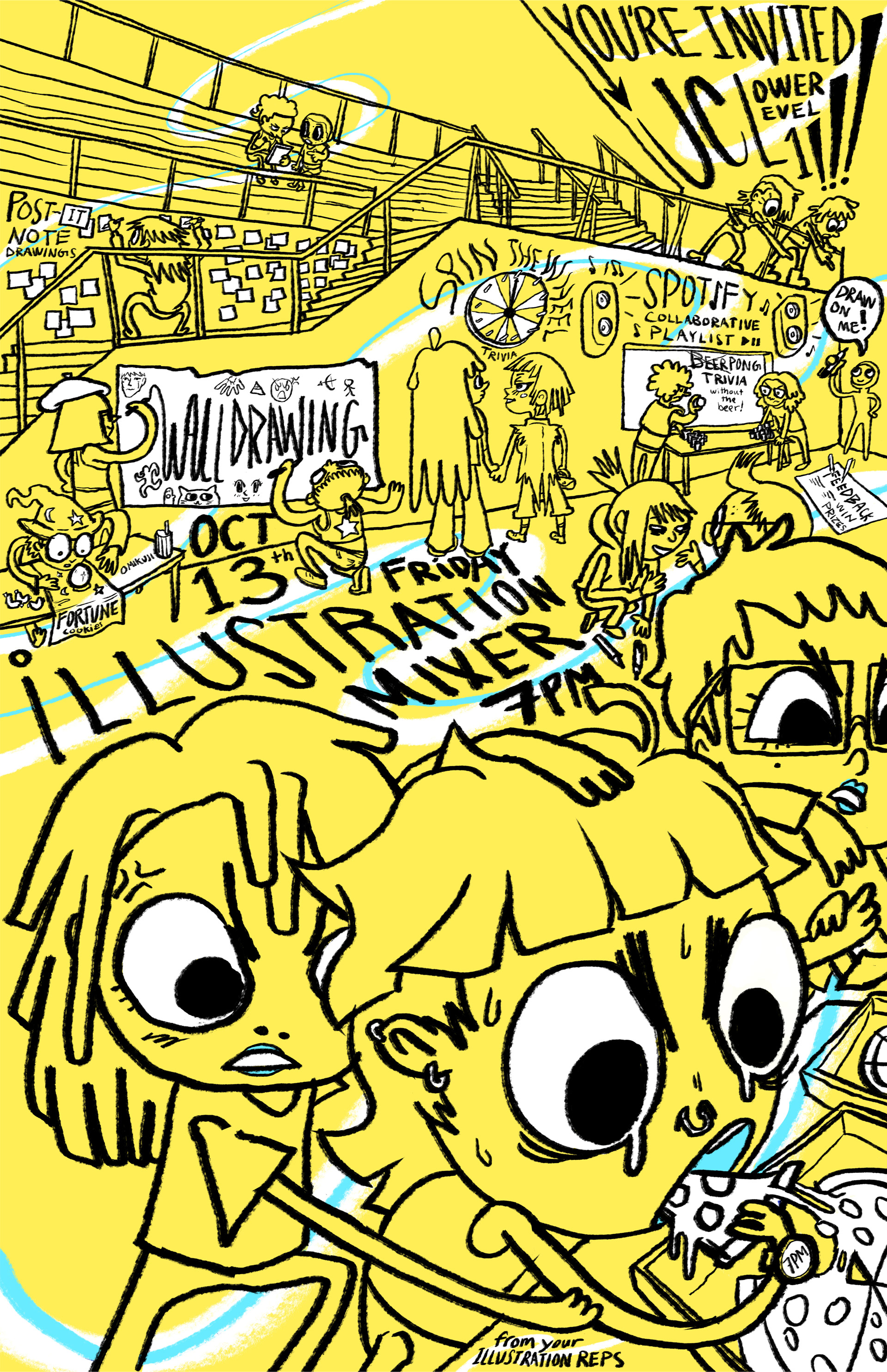 Illustration Mixer: Poster for Parsons Illustration community event