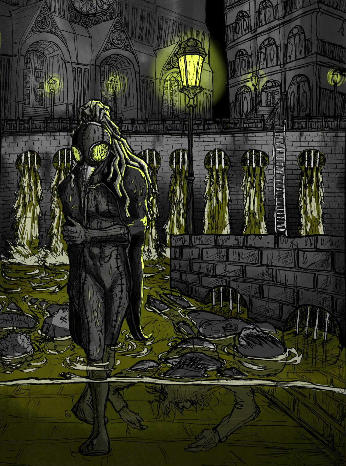 Kito at Night: "Kito" is an original character who is a plague doctor personified as a mosquito.