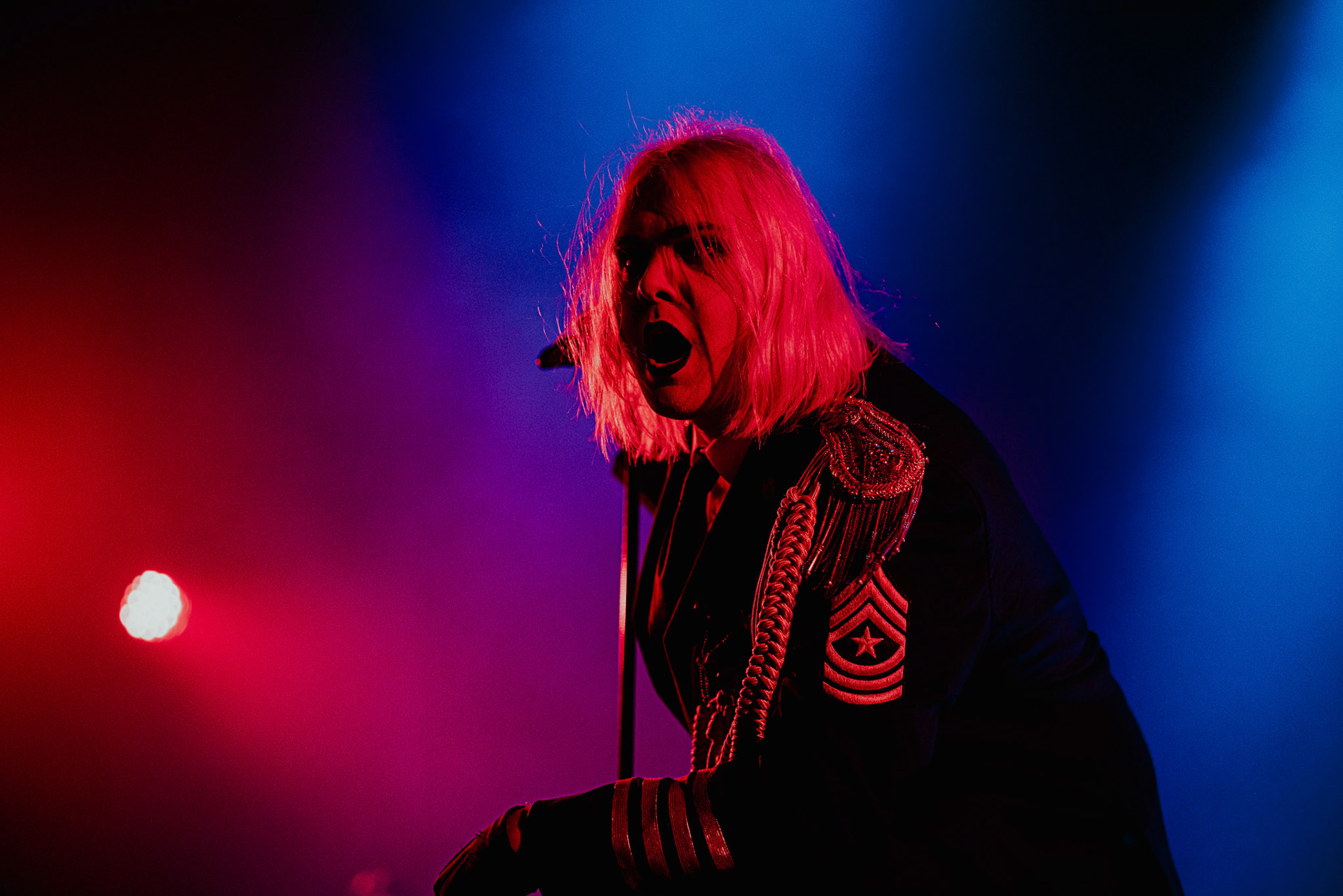Kim Dracula performing live at Palladium Riga in Riga, Latvia, on February 9, 2026.A visually intense and genre-defying performance blending industrial, alternative metal and theatrical elements.