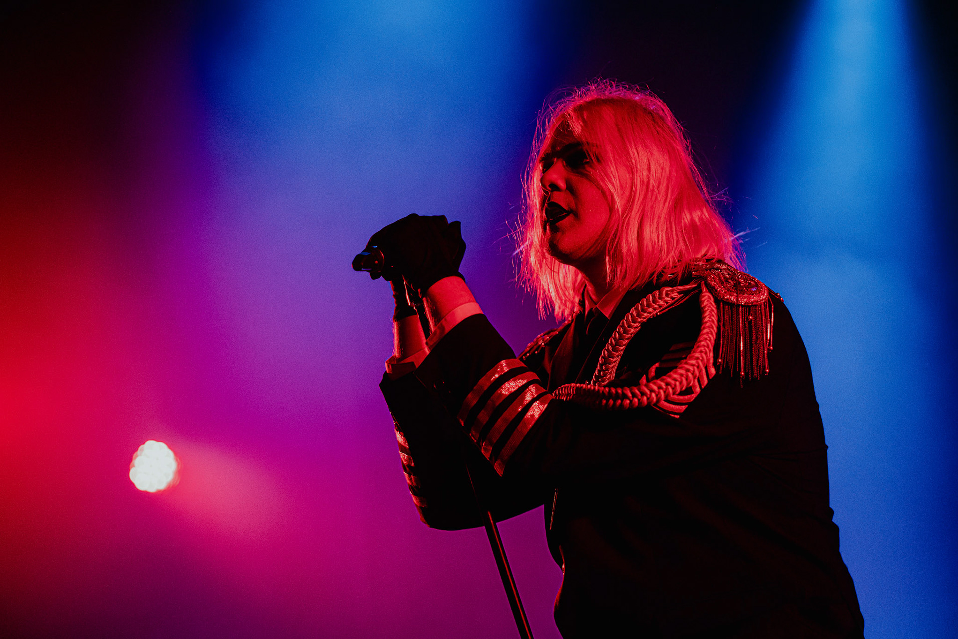 Kim Dracula performing live at Palladium Riga in Riga, Latvia, on February 9, 2026.A visually intense and genre-defying performance blending industrial, alternative metal and theatrical elements.