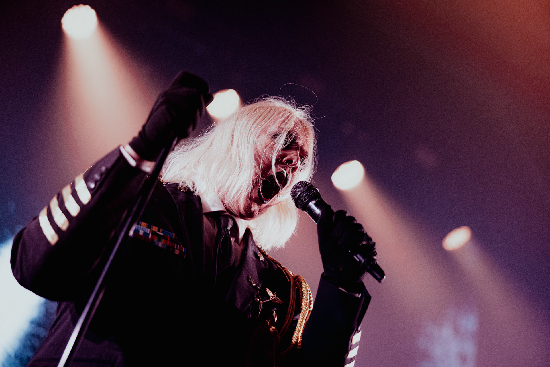 Kim Dracula performing live at Palladium Riga in Riga, Latvia, on February 9, 2026.A visually intense and genre-defying performance blending industrial, alternative metal and theatrical elements.