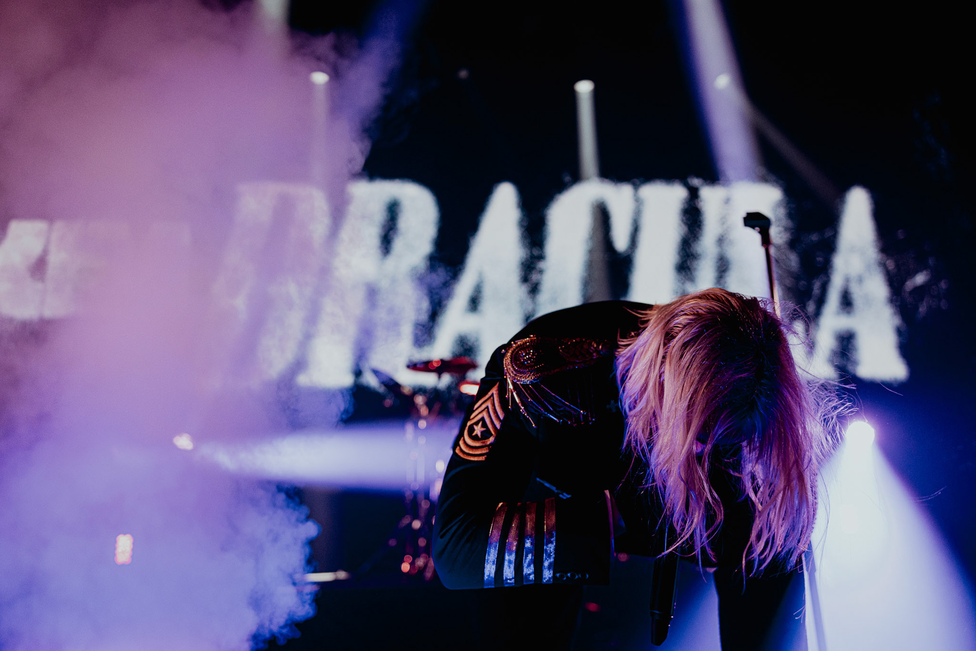 Kim Dracula performing live at Palladium Riga in Riga, Latvia, on February 9, 2026.A visually intense and genre-defying performance blending industrial, alternative metal and theatrical elements.