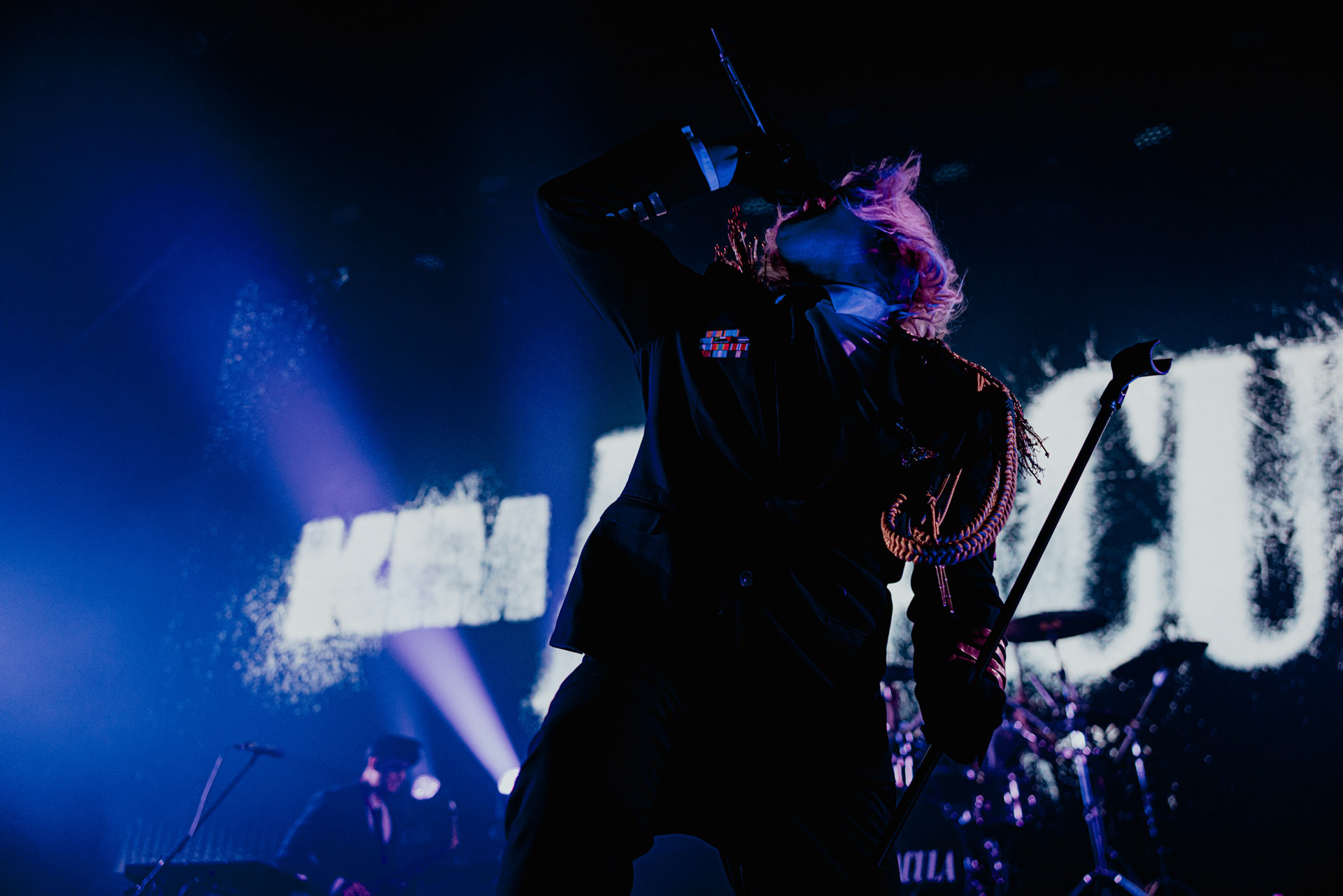 Kim Dracula performing live at Palladium Riga in Riga, Latvia, on February 9, 2026.A visually intense and genre-defying performance blending industrial, alternative metal and theatrical elements.