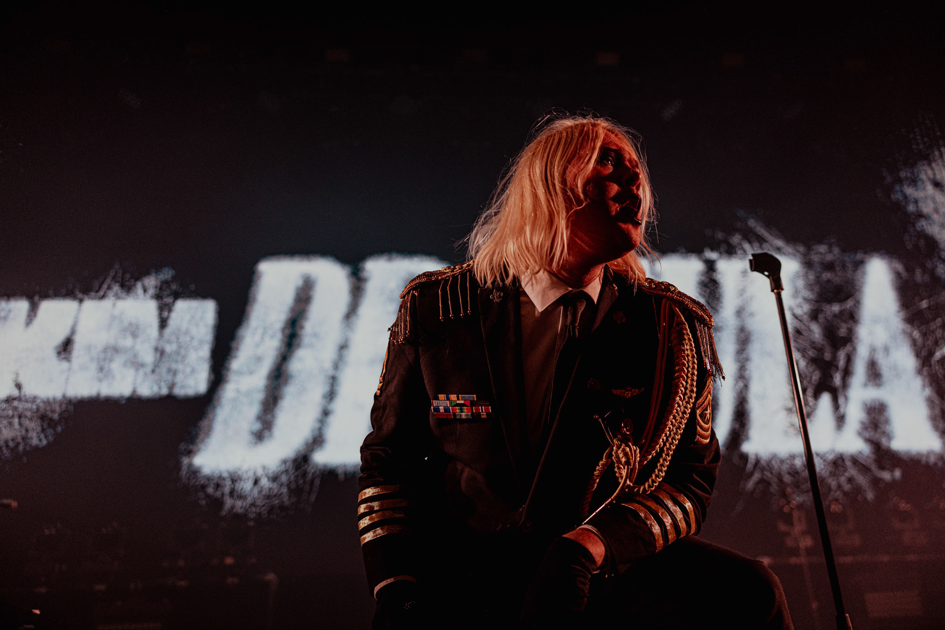 Kim Dracula performing live at Palladium Riga in Riga, Latvia, on February 9, 2026.A visually intense and genre-defying performance blending industrial, alternative metal and theatrical elements.