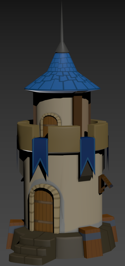 Tower with self createdd textures