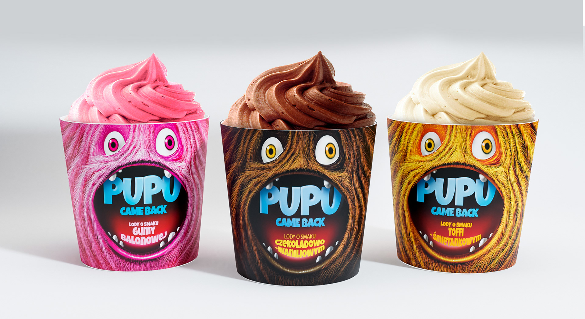 lody pupu kubek opakowania