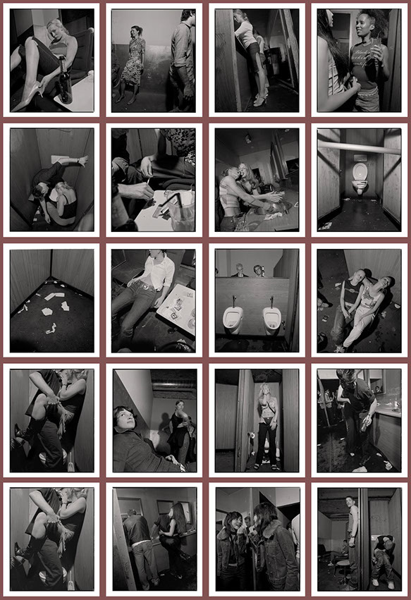Scene in the unisex toilet of the club "Cookies", Berlin