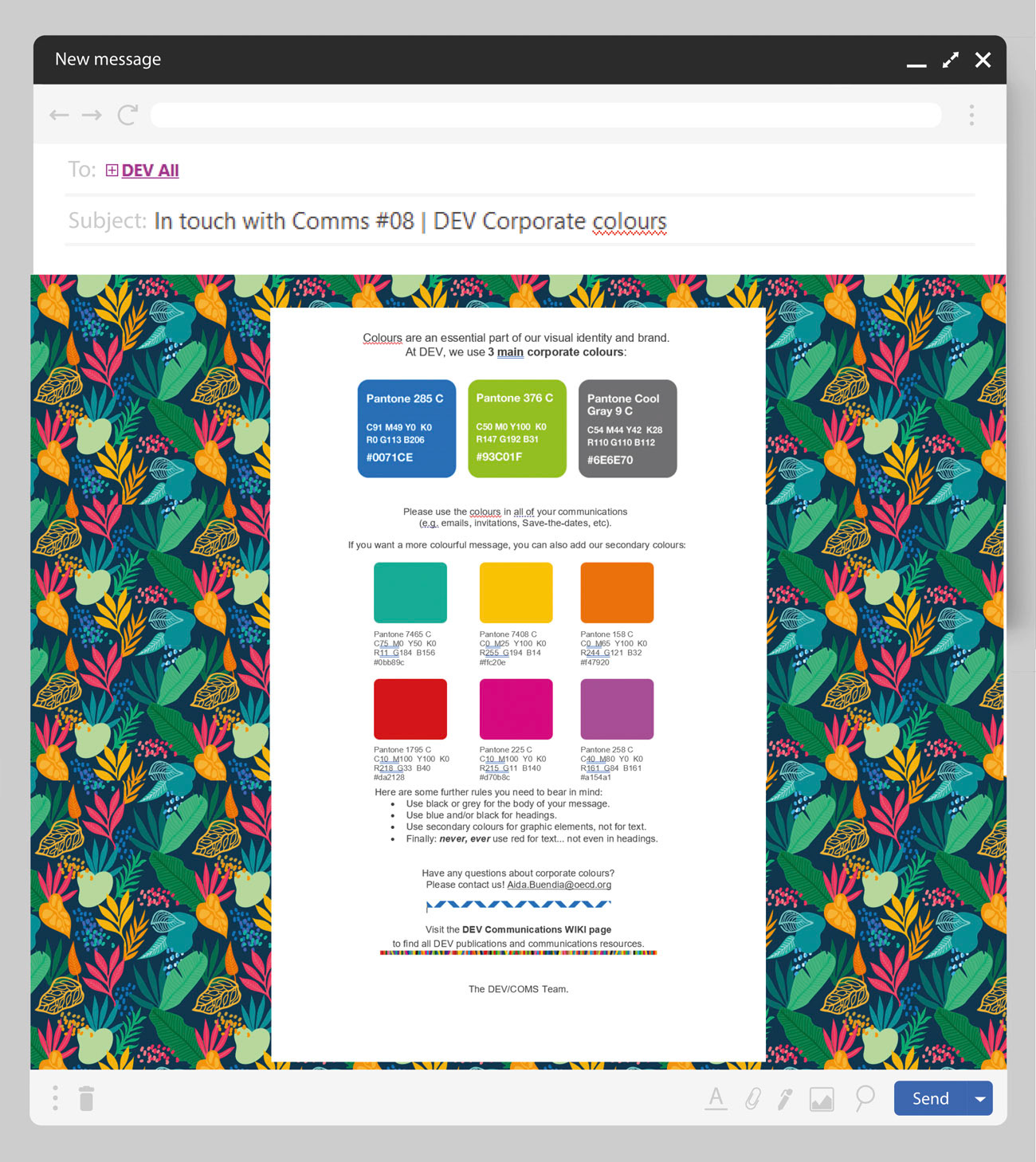 In touch with Comms #08 DEV Corporate colours