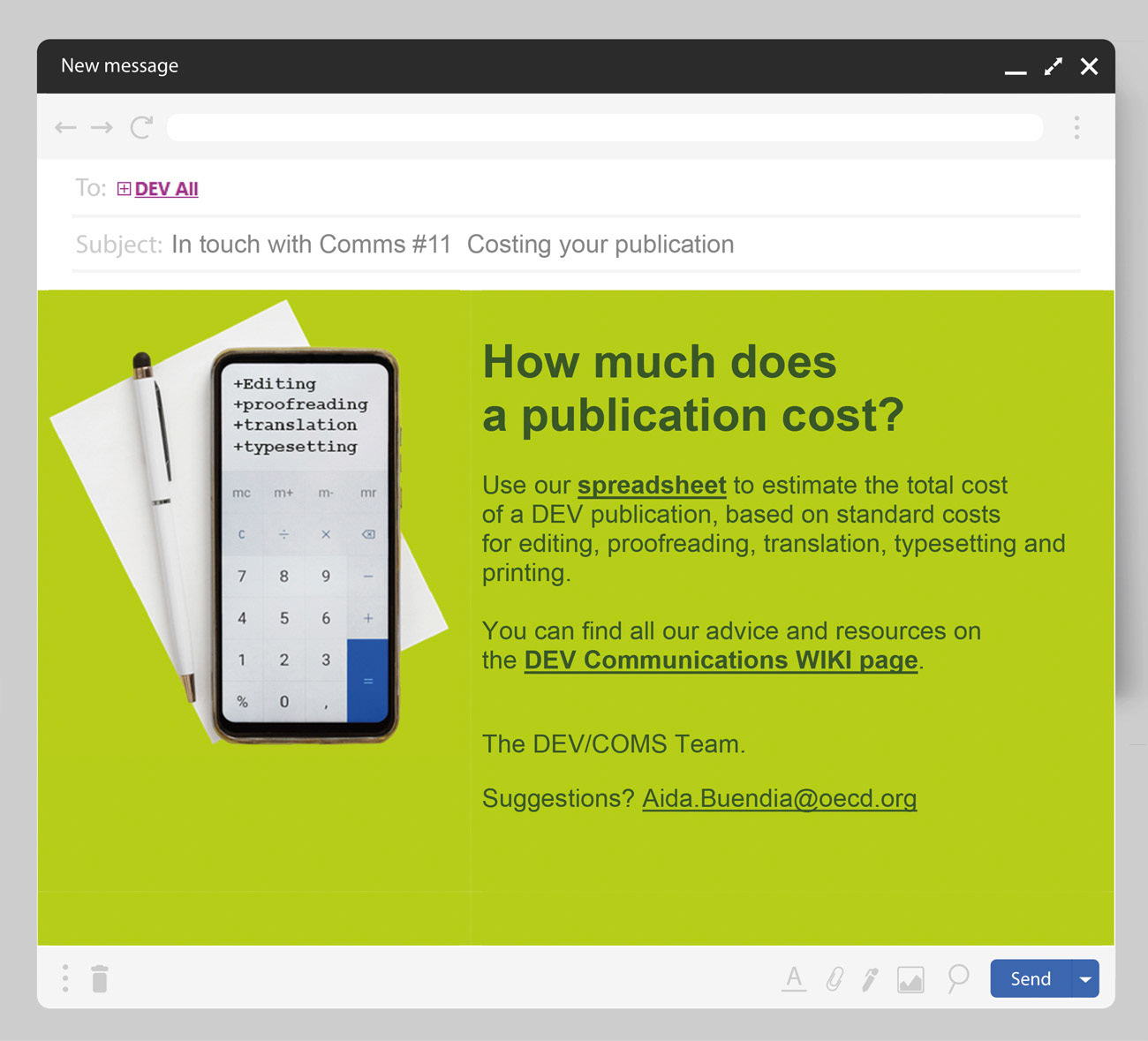 In touch with Comms #11  Costing your publication