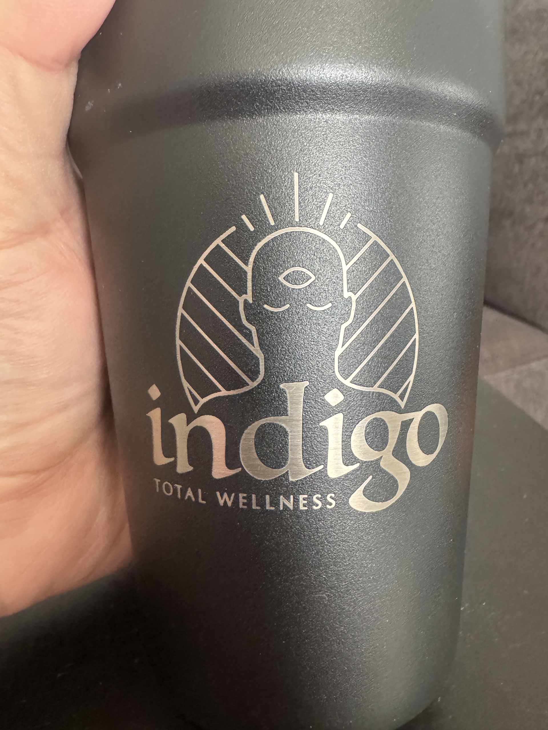 'Indigo Wellness' printed tumbler