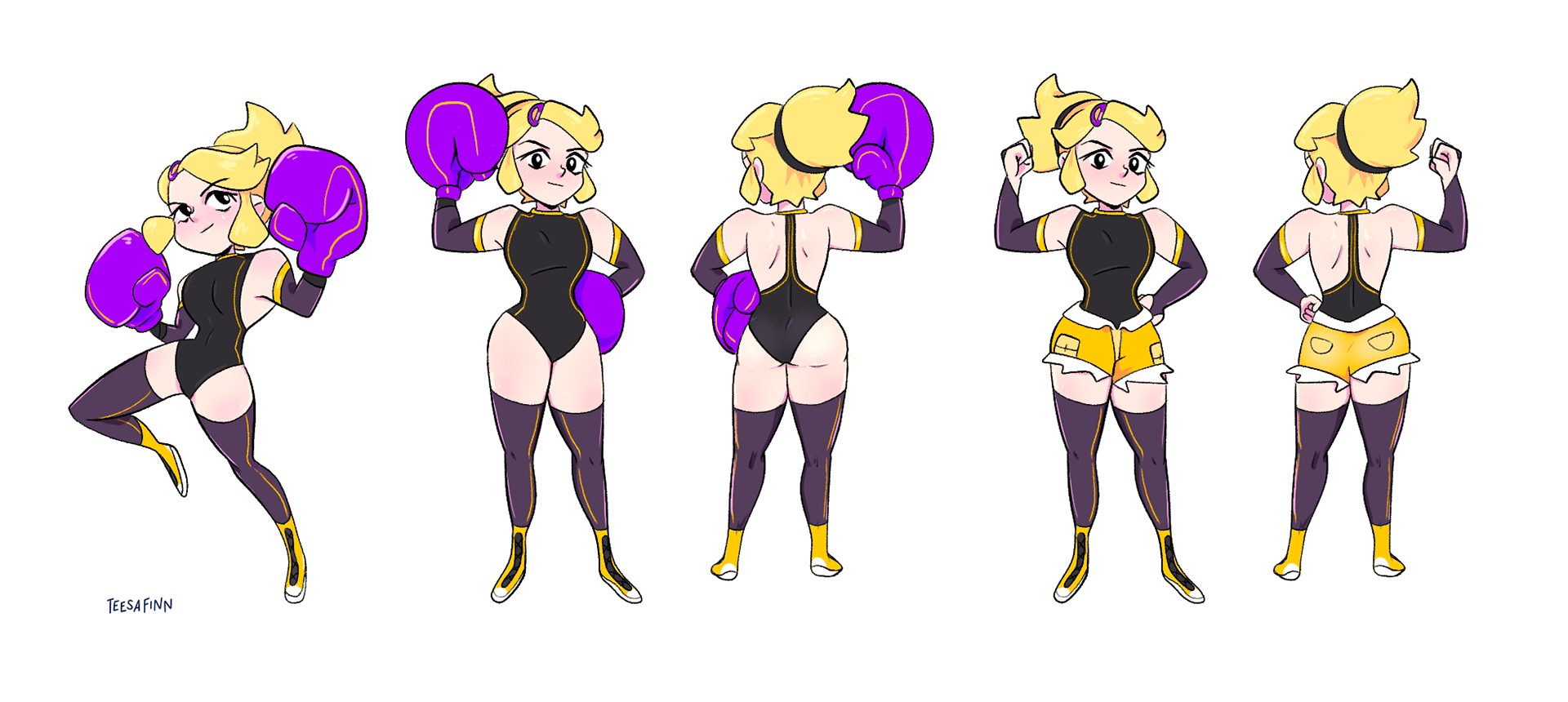 Becca boxer/wrestler character design