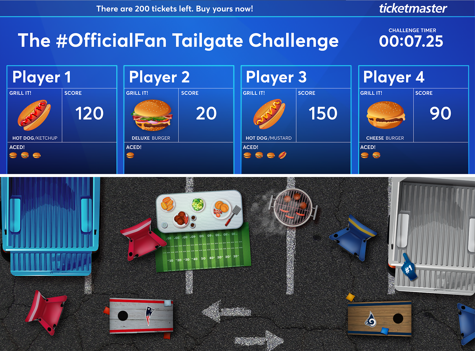 'Tailgate Challenge' LED wall and floor assets