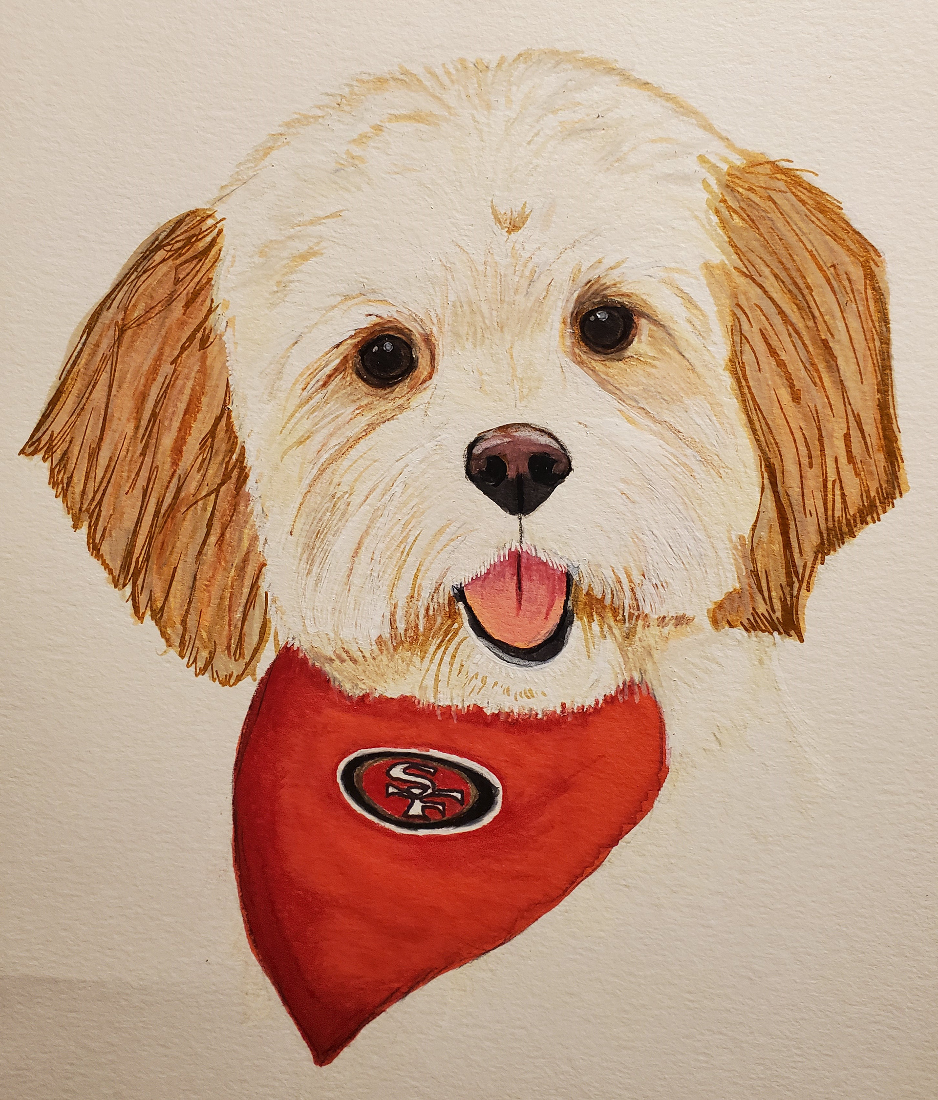 mixed media: water color and colored pencil