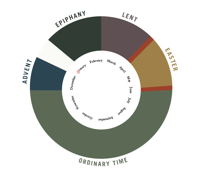 Modern + minimal church calendar design