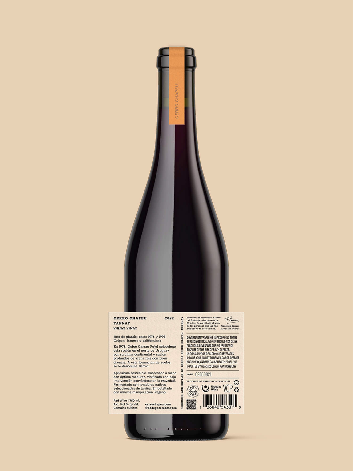 Viejas Viñas Tannat — Back label