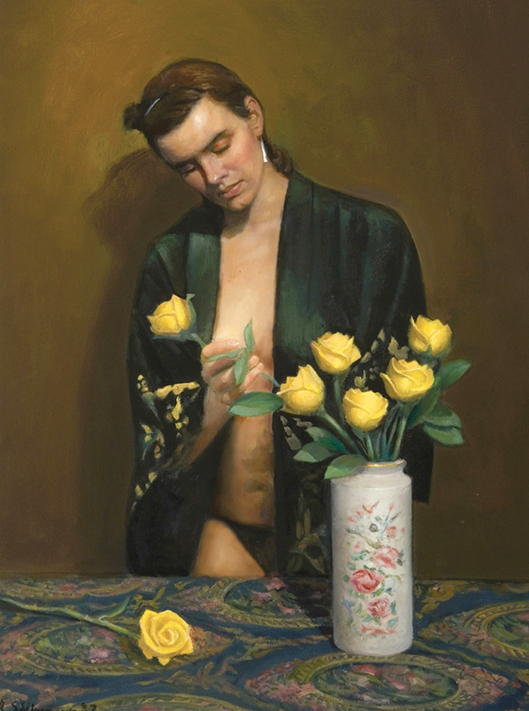 Ann with Flowers, 24x30