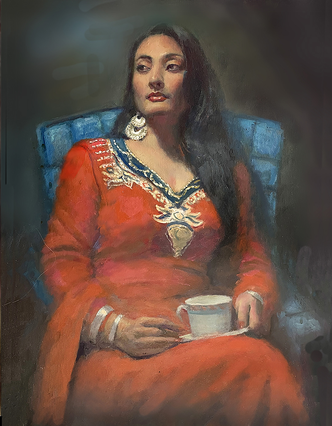Monica and Tea, 18x24