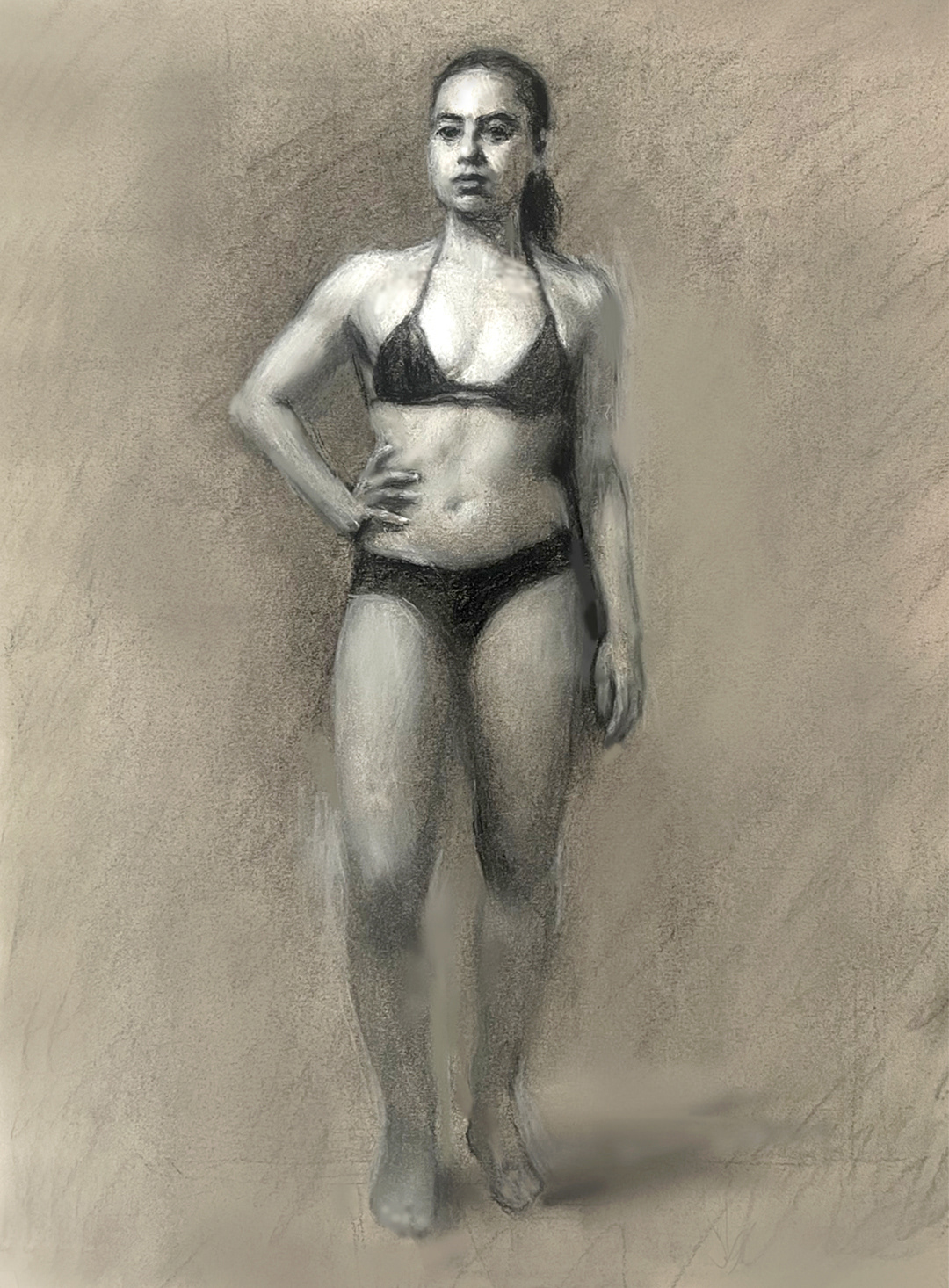 Sam,, 11x14, charcoal