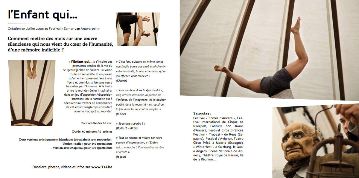 carte blanche photographique pour illustrer le livret rétrospectif des créations t1j