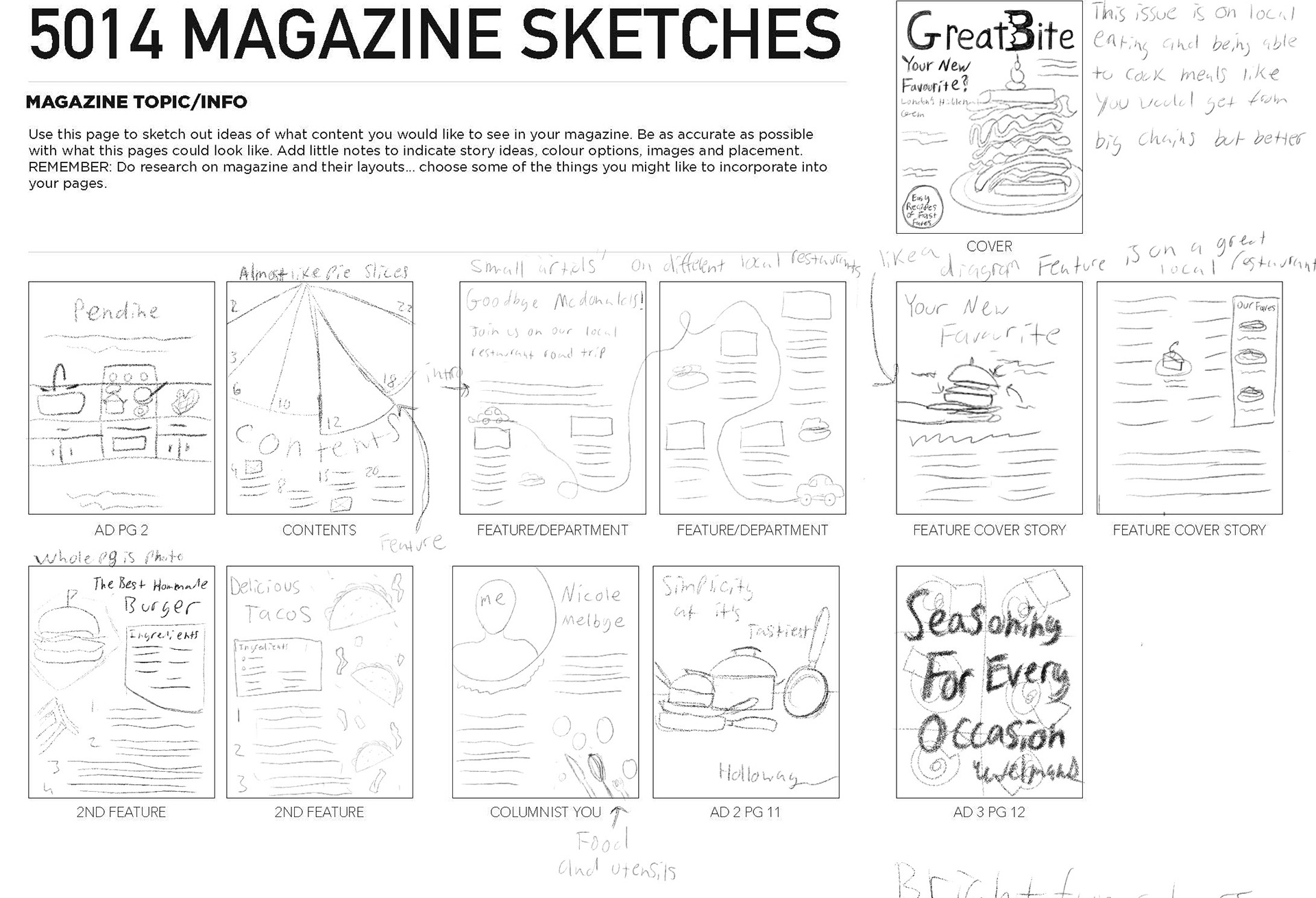 Page Concept Sketches