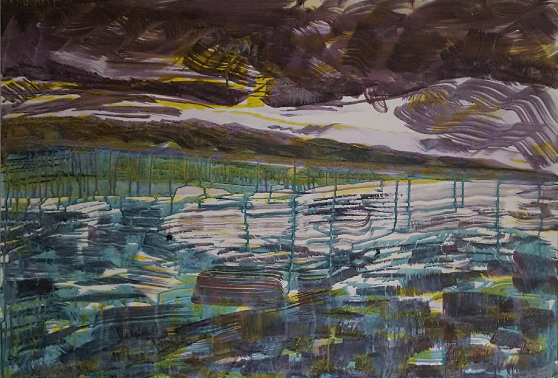‘’Streaming Down Landscape’’ Richard James Benbow, acrylic on cradled wood panel, 2020 ‘’Abstract/landscape painting’’ www.richardjamesbenbow @richard__j__benbow