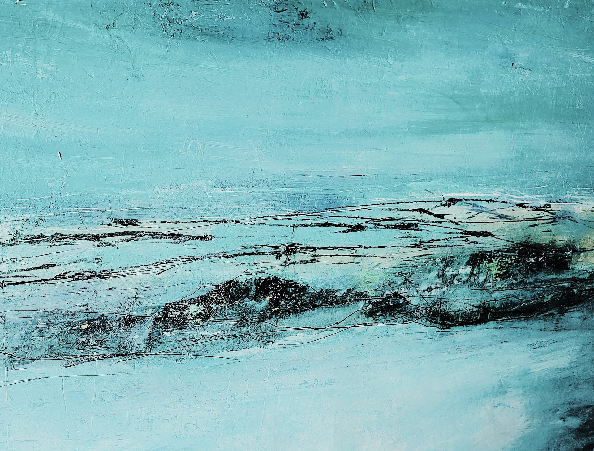 “Winter Hill Walk” Zena Farel, Acrylic, 2025 “From freezing treks through the icy North Yorkshire hills”  www.farel.co.uk / www.thetinshed.co.uk/artist-studios/zena-farel / @northwind365 / fb zena farel /