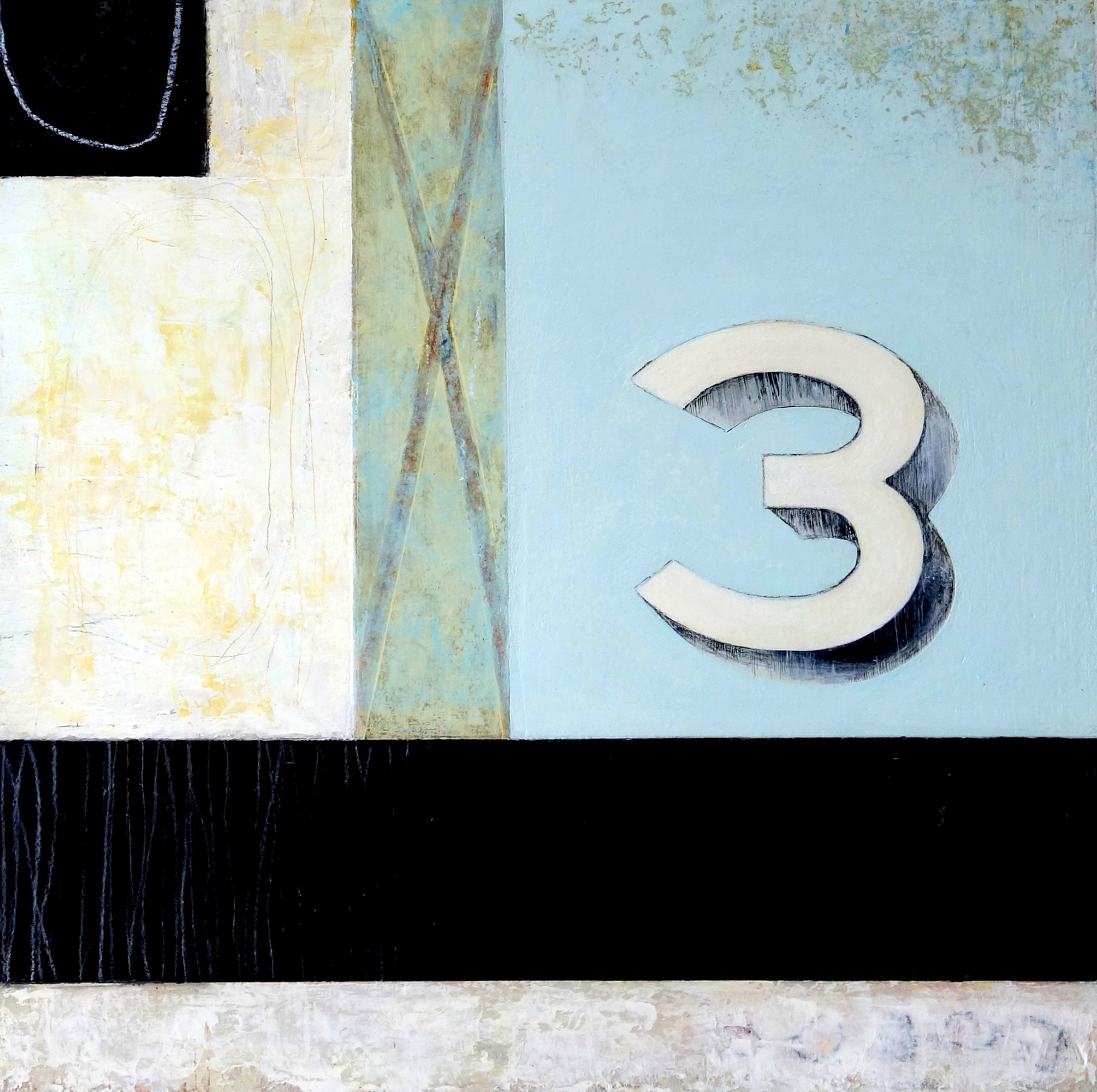 “These City Walls” Angela Hogan, 2022 Acrylic & mixed media on cradled wood panel, 30 x 30 x 2 cm