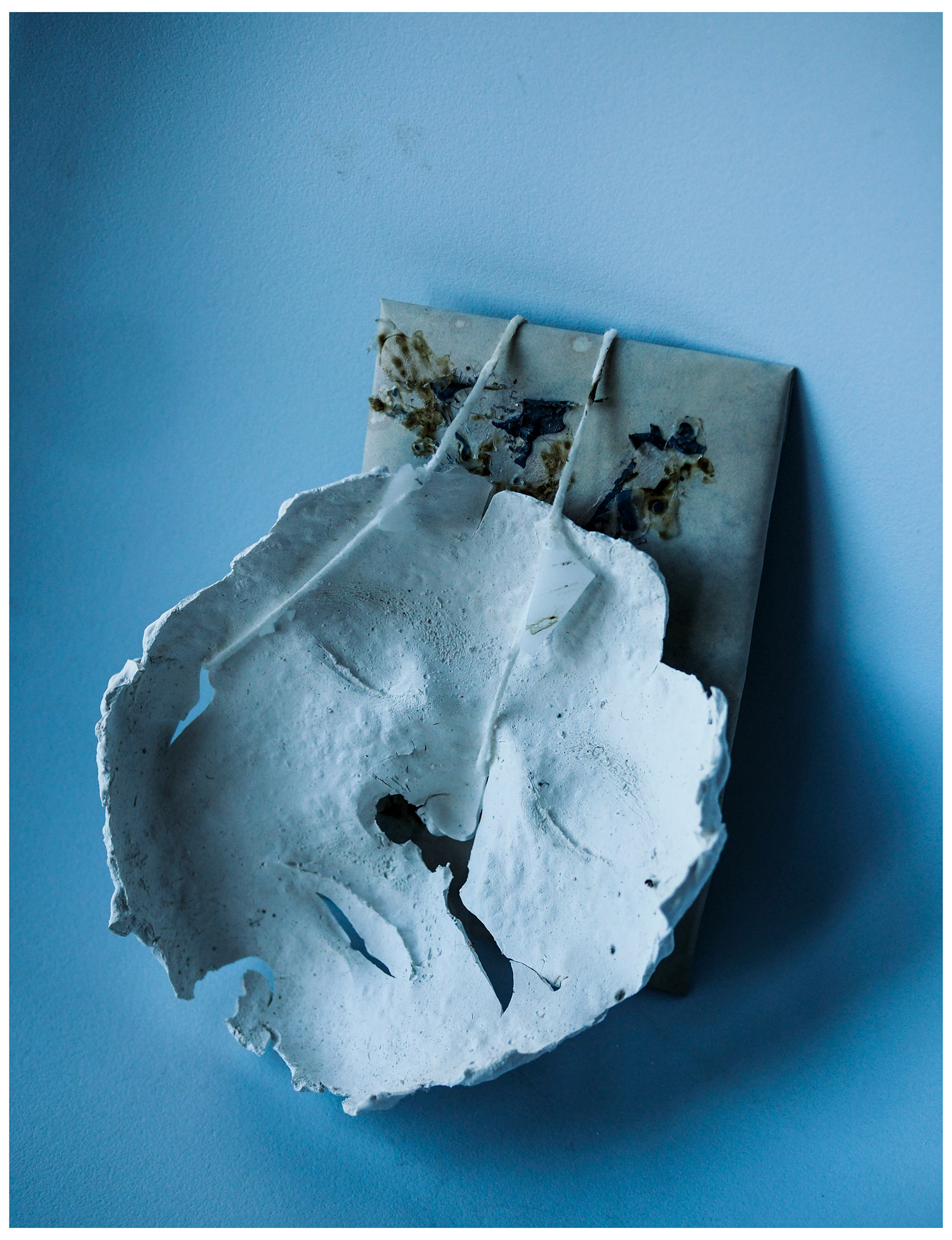 ‘’TAKE’’ Jacob Talbot, photograph of sculpture (eroded emulsion, wax, alginate, string, board.), 2020 ‘’This image belongs to a larger body of work created in and based off the first lockdown we underwent. Using an artificial embodiment of self in the sense of a dissociated fragile sculpture, that only existed in this image, allows for multiple avenues of interpretations into the state of being in these unprecedented times. The exploration of a personal journey through isolation and the fluctuating mentality that defines ones outlook on the situation at hand. A detachment from self, A detachment from emotion, A detachment from others.’’ www.jacobjtalbot.com insta: @scruffsart