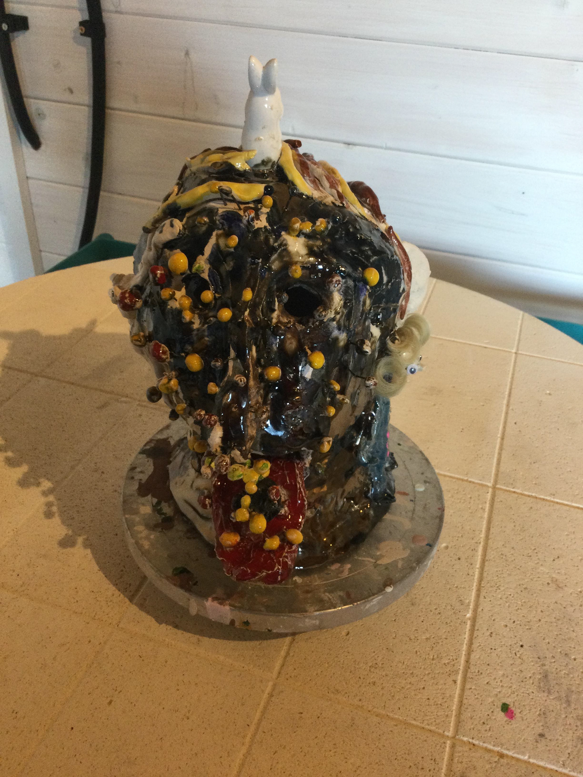 “Covid Head” Jacqui James, 2020 Ceramic, 66 x 31 cm
