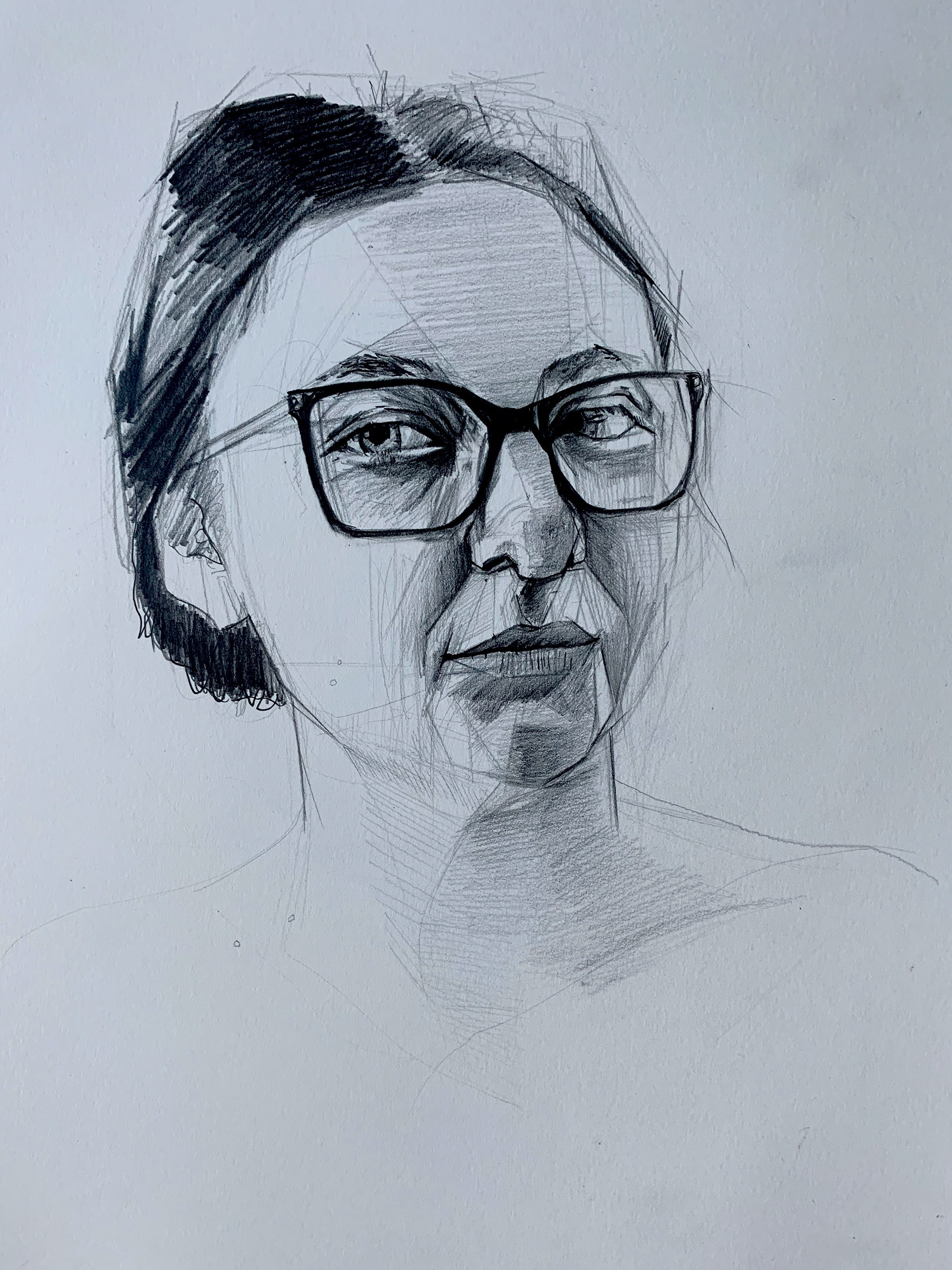 ‘’Chloe’’ Rhys Wilson, 2020, pencil on A3 paper, 2020 @suffolkart_rhys